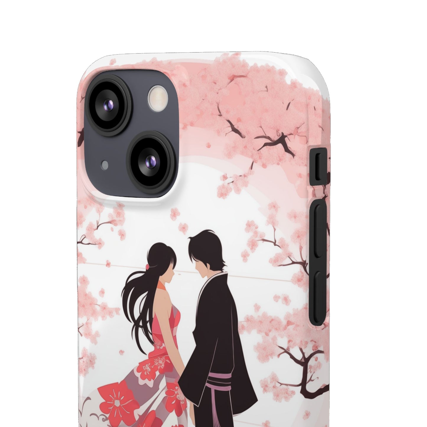 Japanese Blossom Love Premium Phone Case - Valentine's Cherry Tree Design