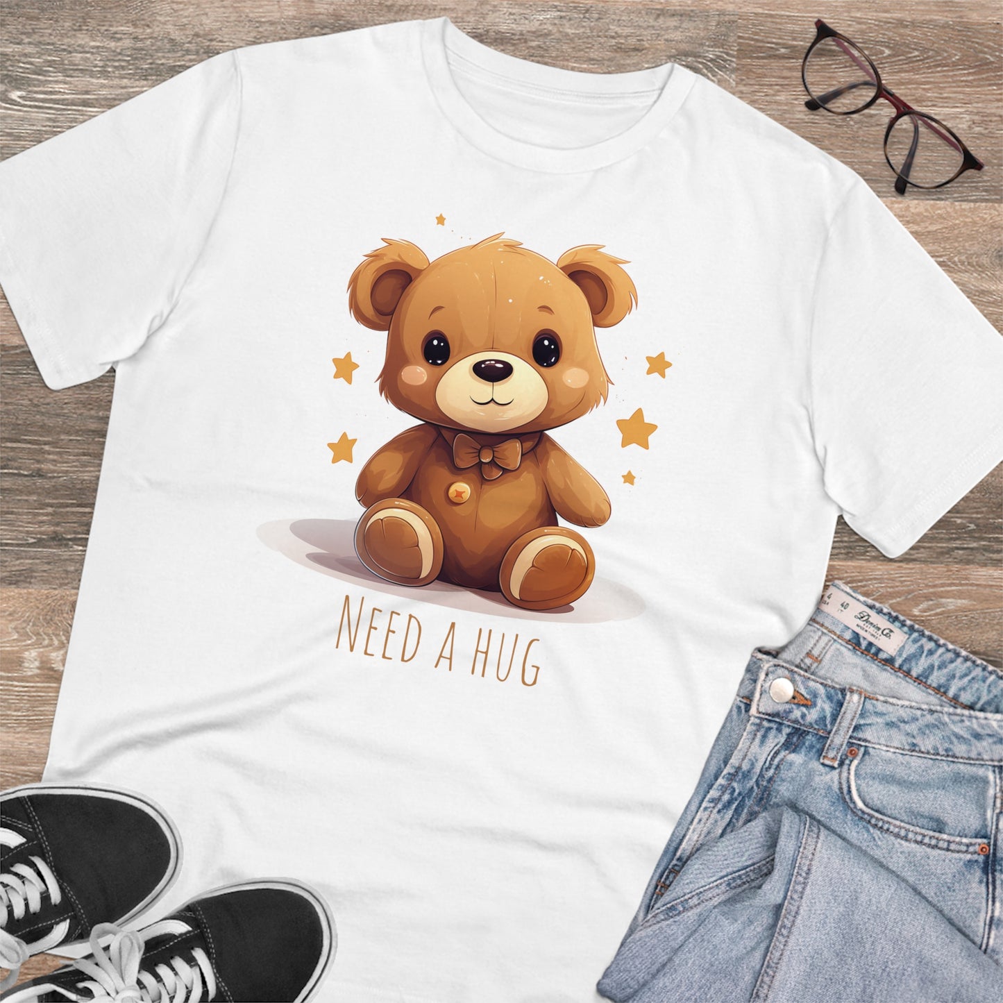 Eco-Friendly "Need a Hug" Teddy Bear Tee