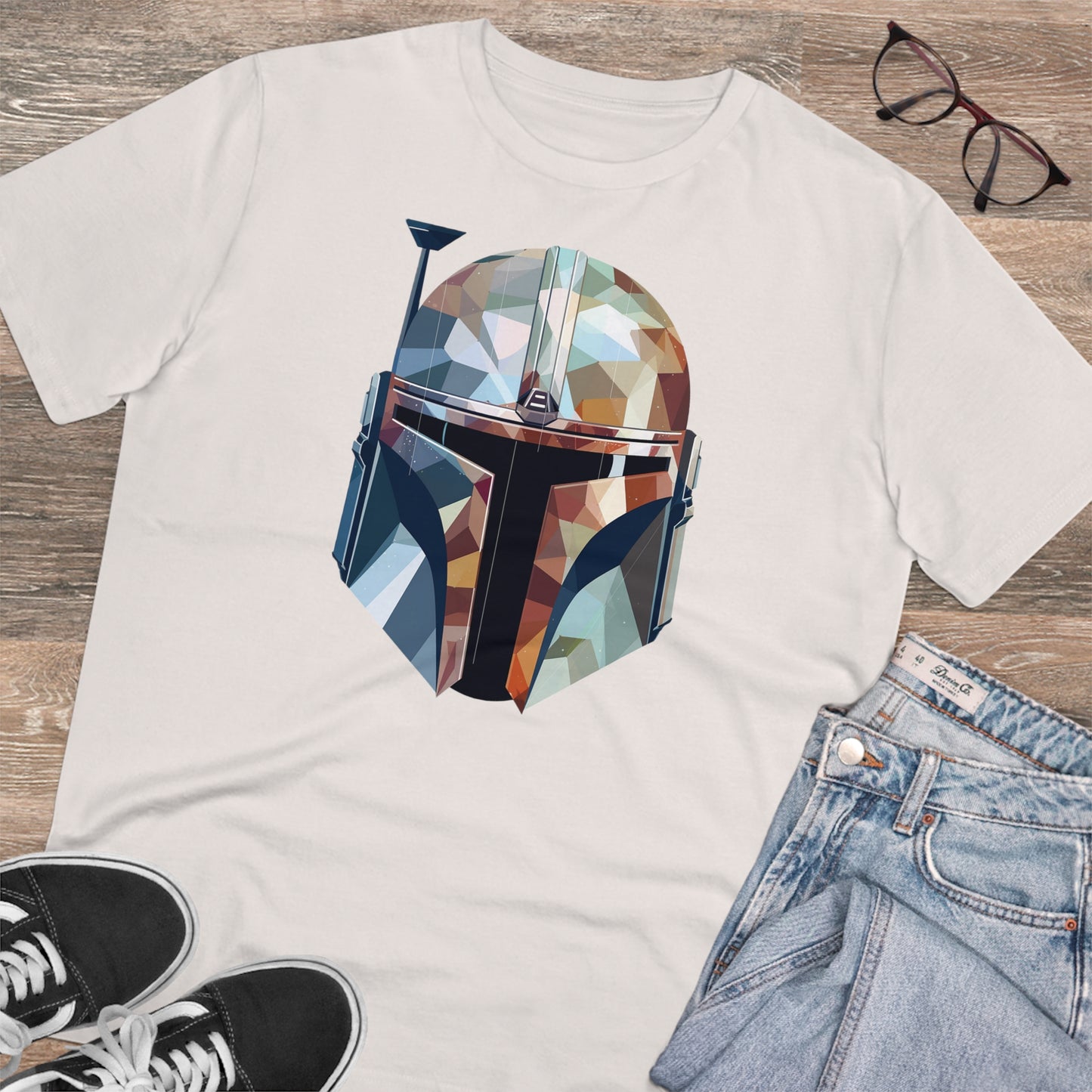 The Mandalorian Polygonal T-Shirt - Embrace Interstellar Adventure - Star Wars