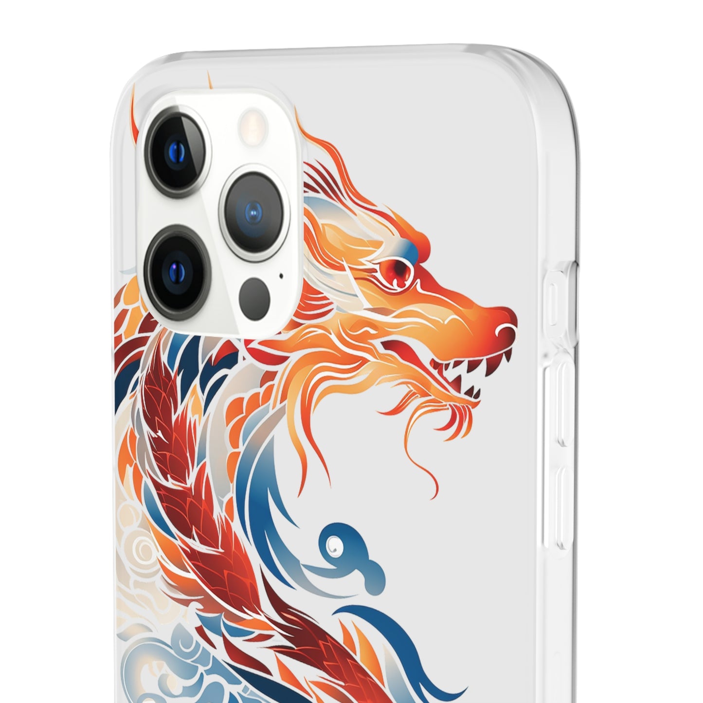 Elegant Chinese Ink Dragon Flexi Transparent Phone Case