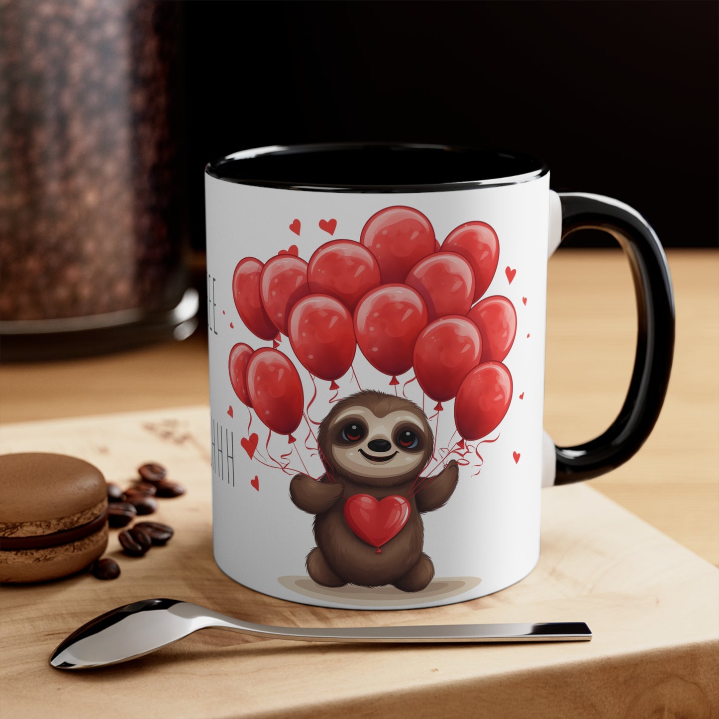 Sloth Love Balloon Mug - 11oz Bicolor 'Slow Love' Cup Valentine's Special