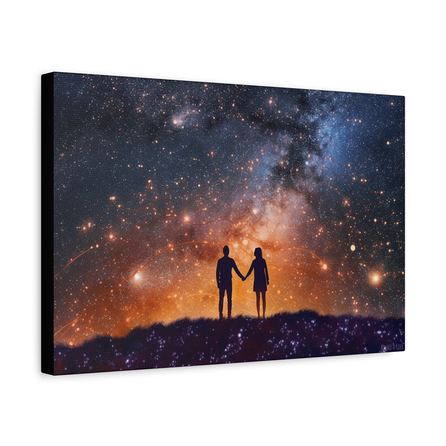 Lovers Night Sky Canvas - Capture the Magic of Love Beneath a Starlit Sky