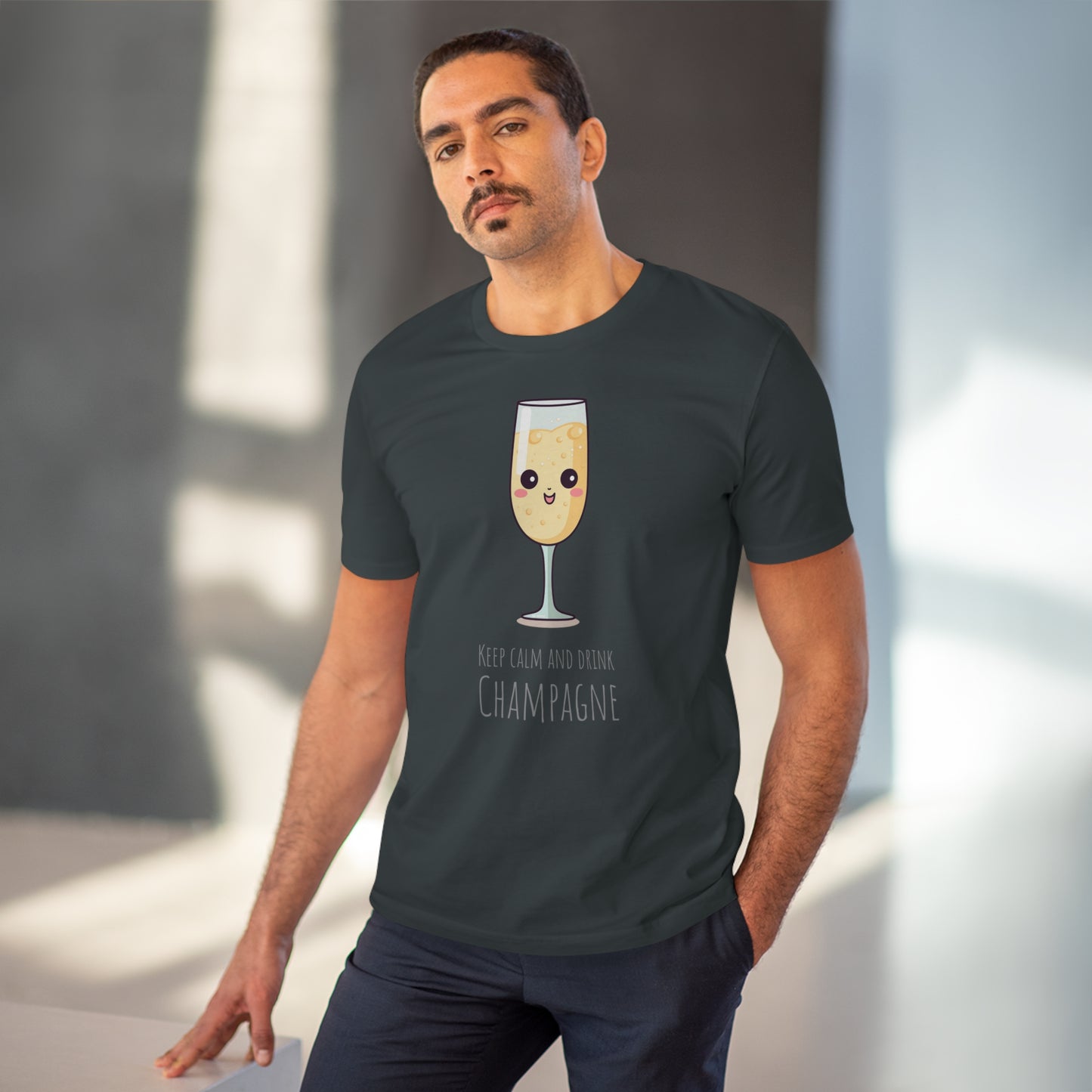 Keep Calm and Drink Champagne T-Shirt - Eco-Friendly Design