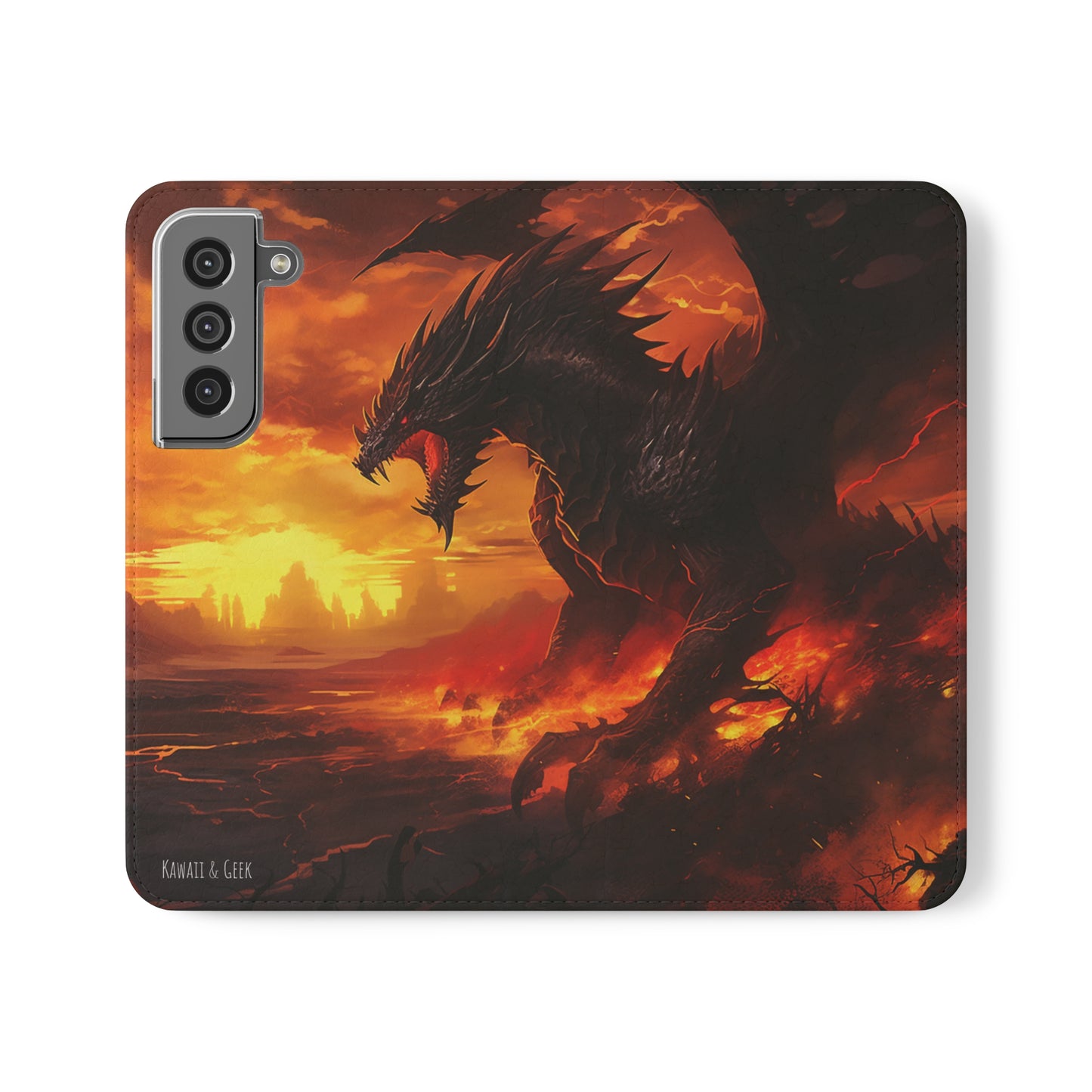 Apocalyptic Red Dragon Flip Phone Case
