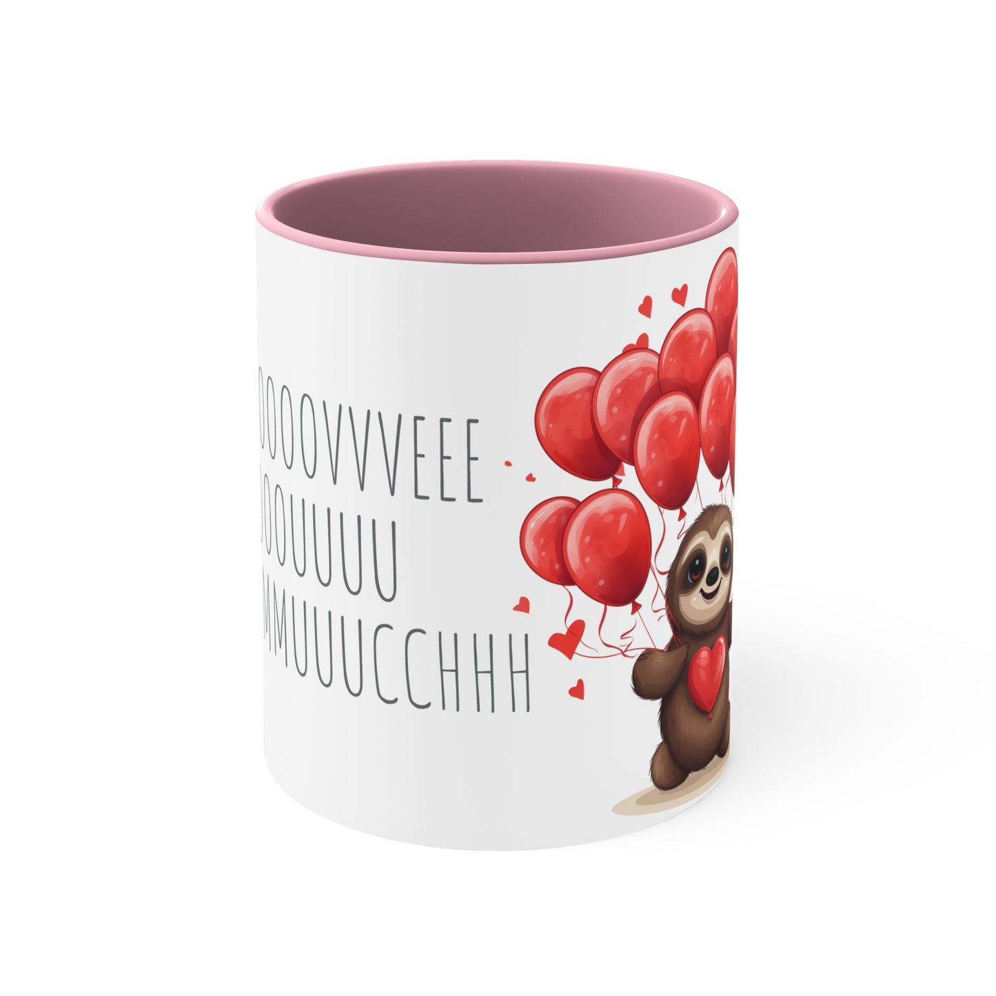 Sloth Love Balloon Mug - 11oz Bicolor 'Slow Love' Cup Valentine's Special