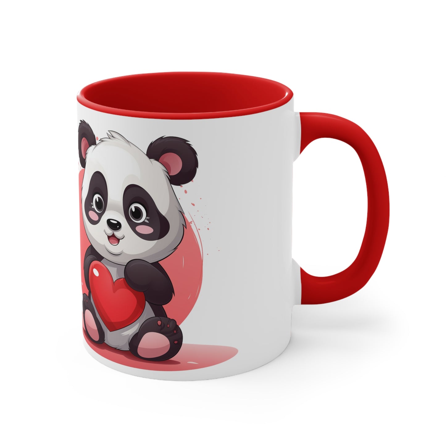 Panda Heart Mug - 11oz Bicolor 'My Heart to You' Cup - Valentine's Day