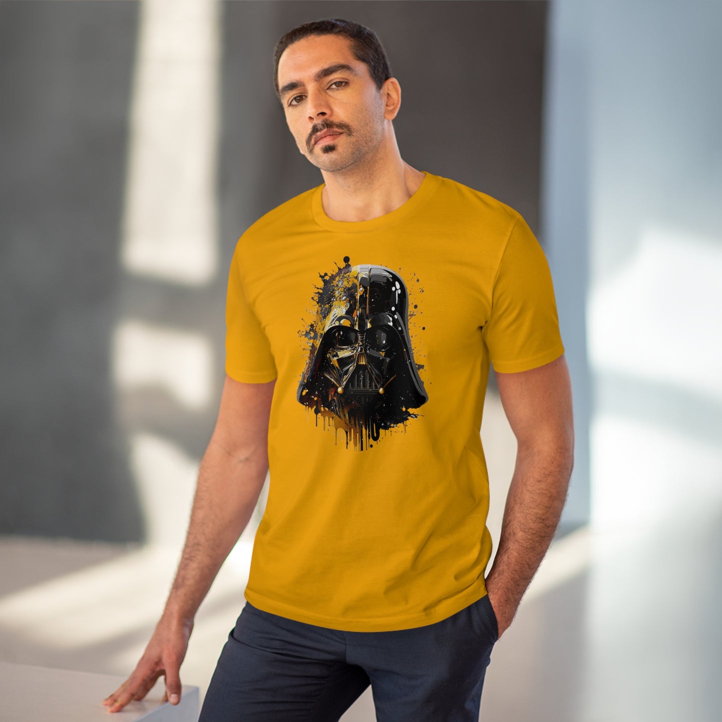Darth Vader in Watercolor Style Eco-Friendly Unisex T-Shirt - Add Some Artistic and Sustainable Style to Your Wardrobe