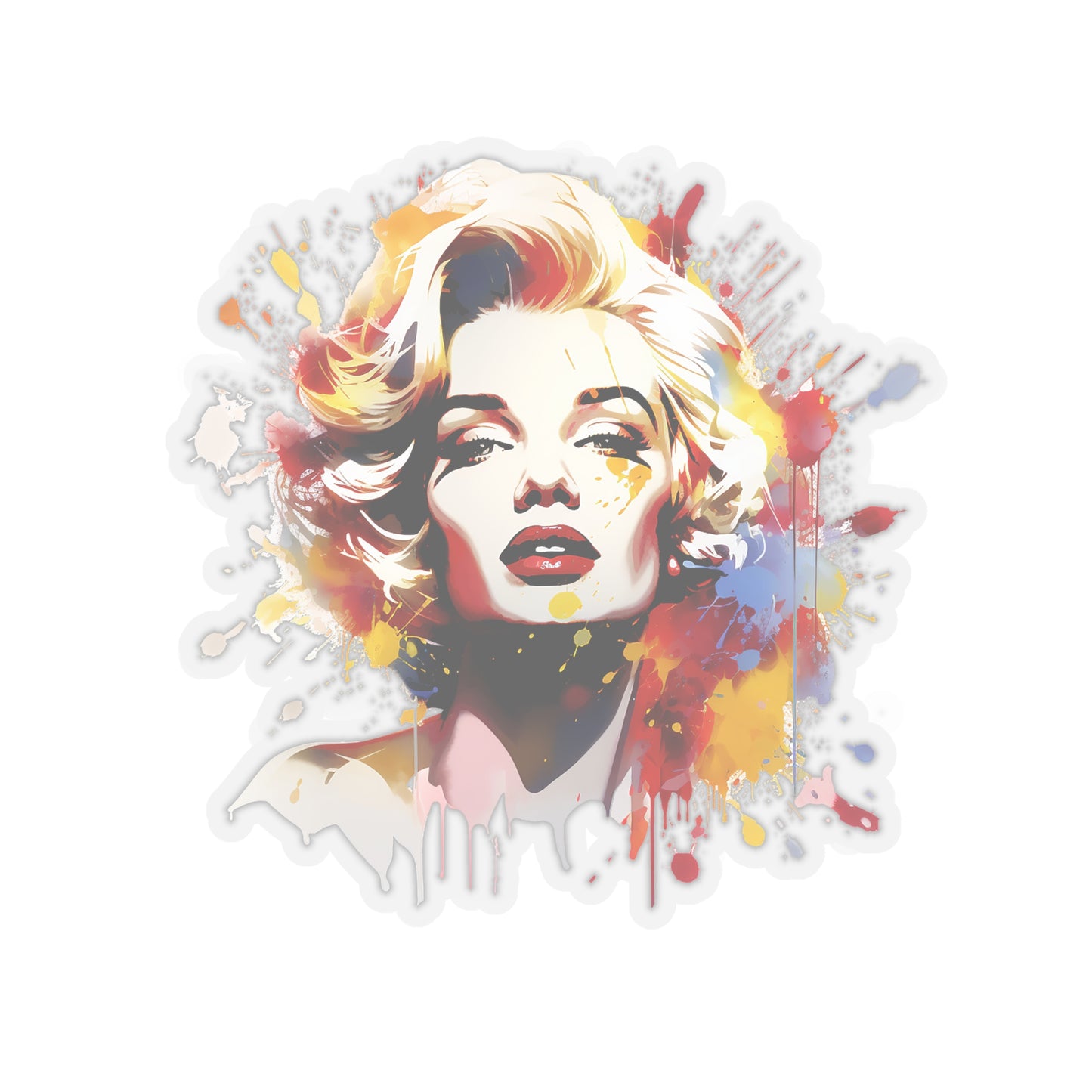 Marilyn Monroe Sticker in Watercolor Style