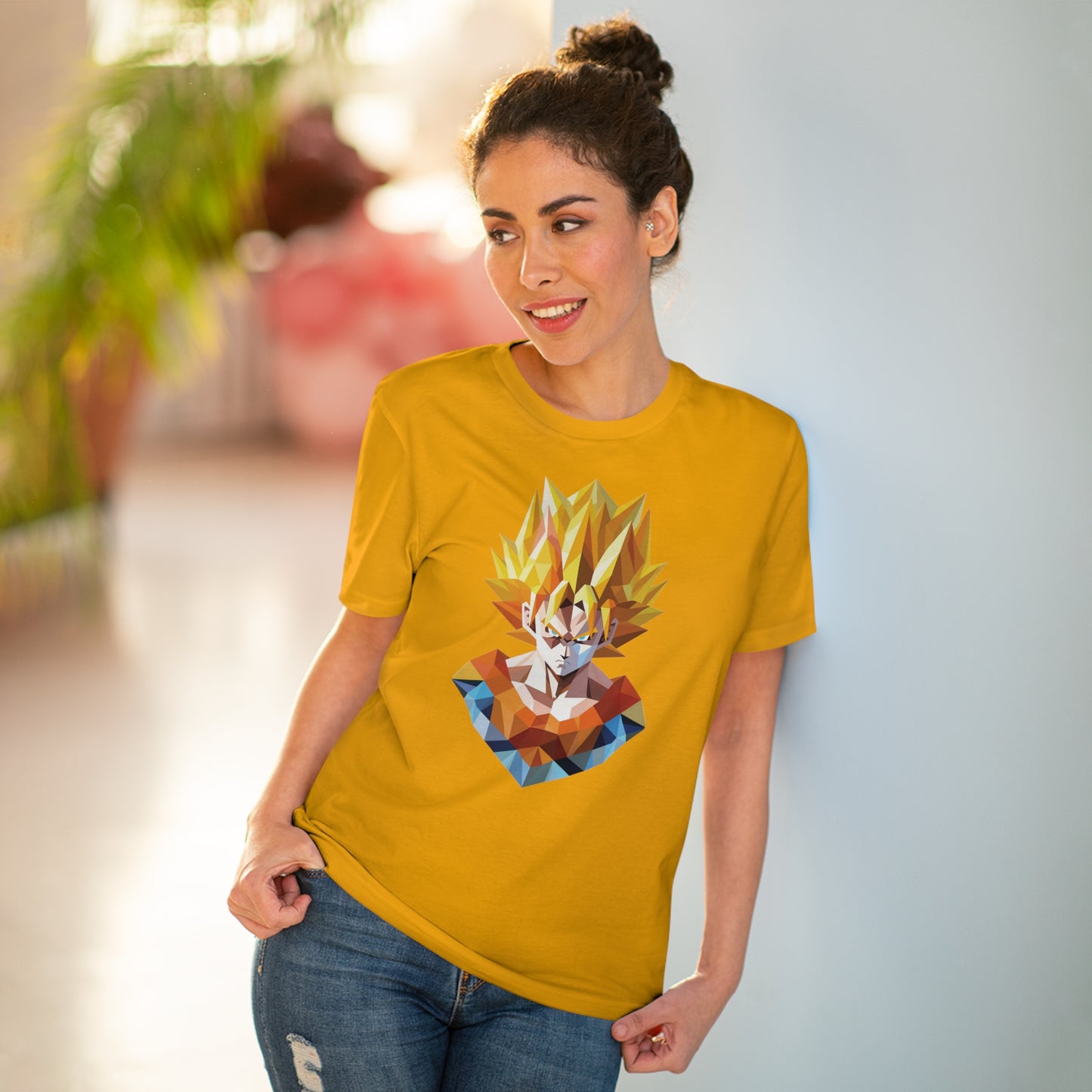 San Goku Super Saiyan Polygonal T-Shirt - Embrace Legendary Power