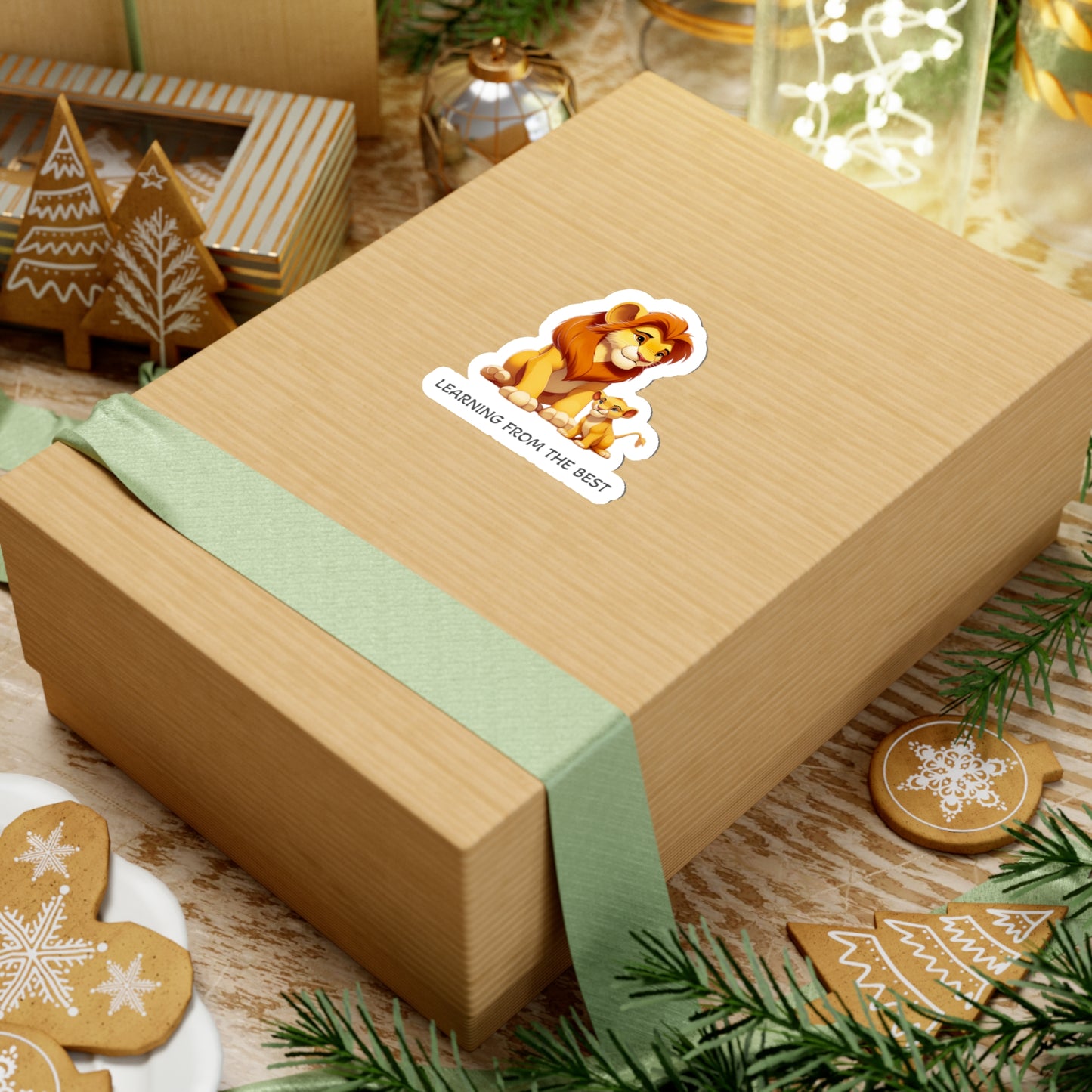 Learning from the Best - Father's Day Sticker - Celebrate the Bond with Cute Mufasa and Simba
