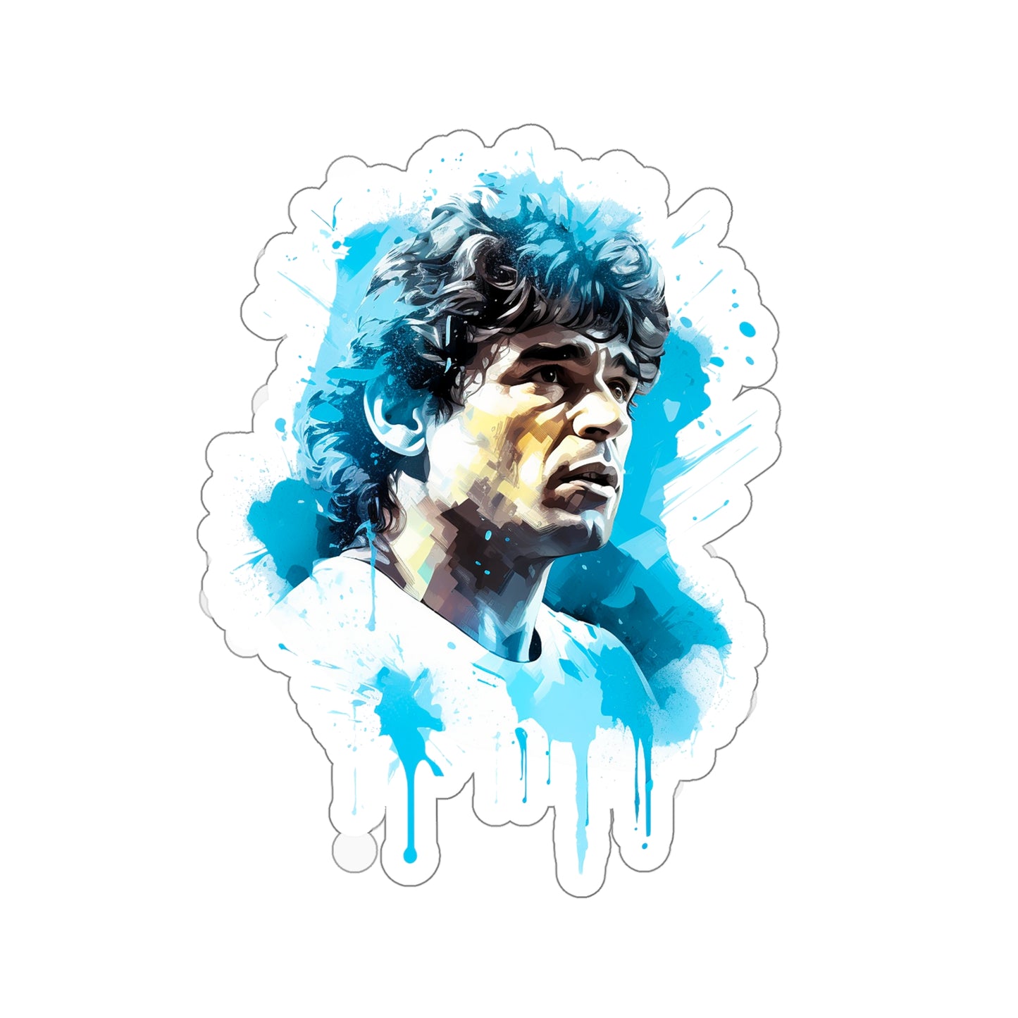 Diego Maradona Watercolor Tribute Sticker