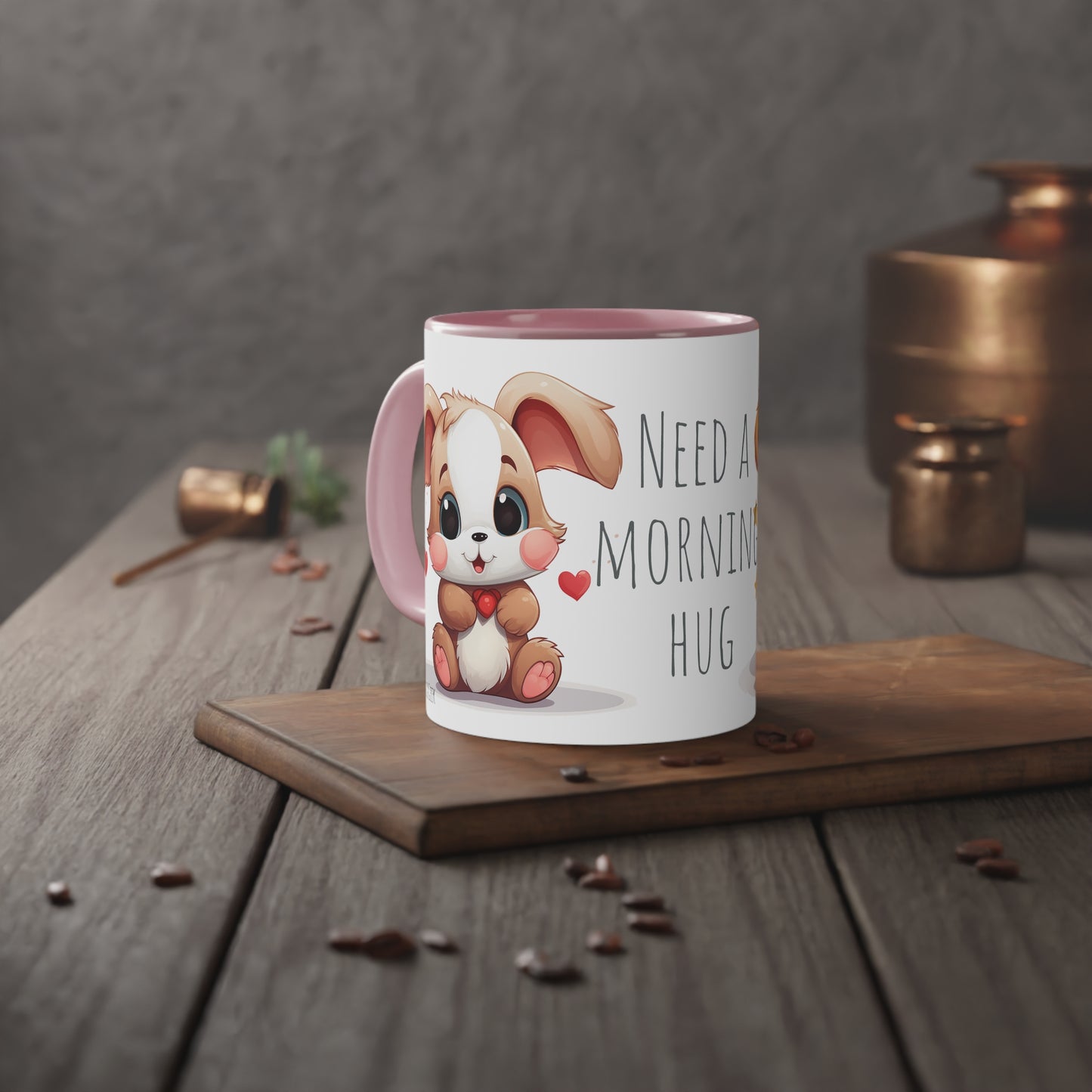 11oz Bi-Color Mug: "Morning Hug" Teddy Duo - EU
