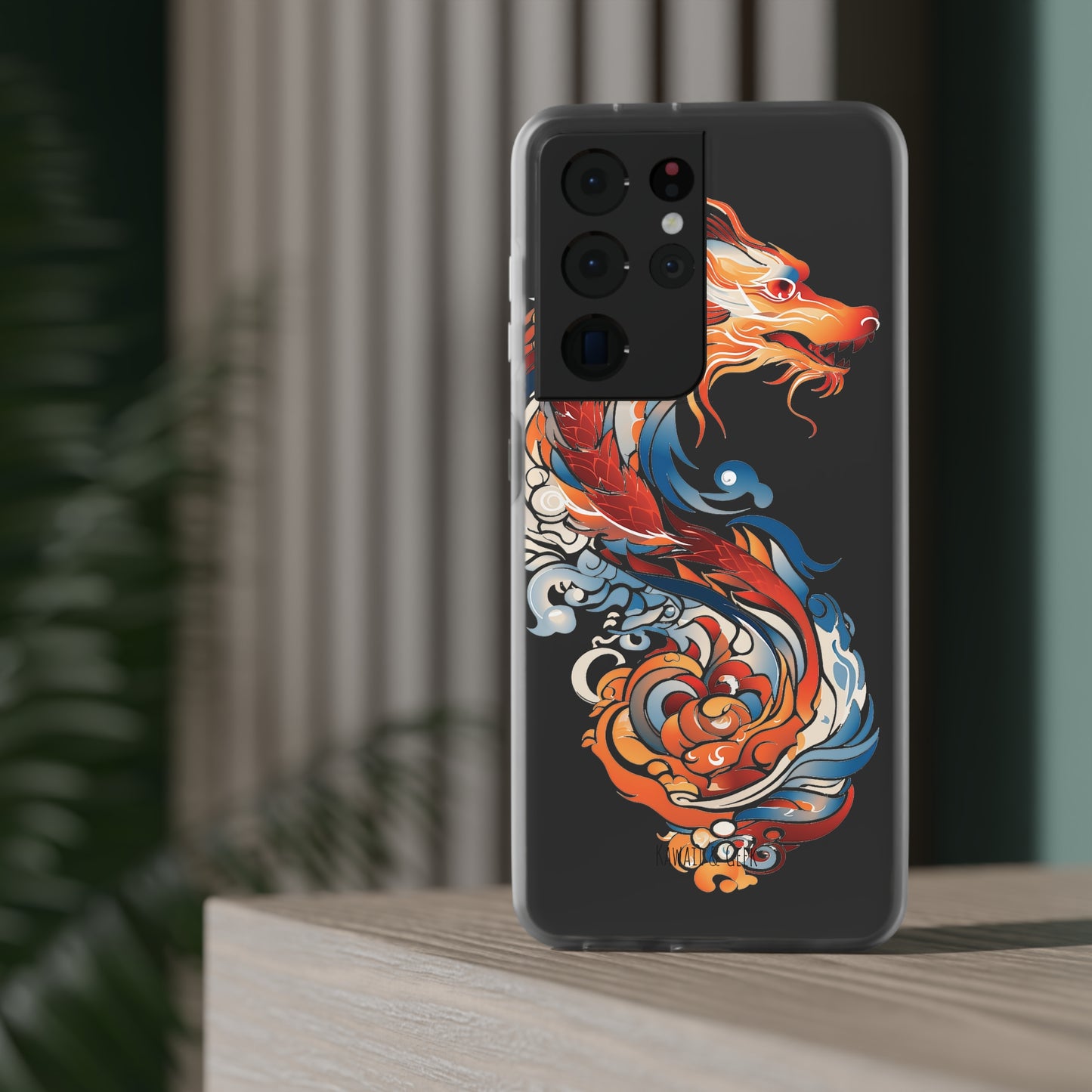 Elegant Chinese Ink Dragon Flexi Transparent Phone Case