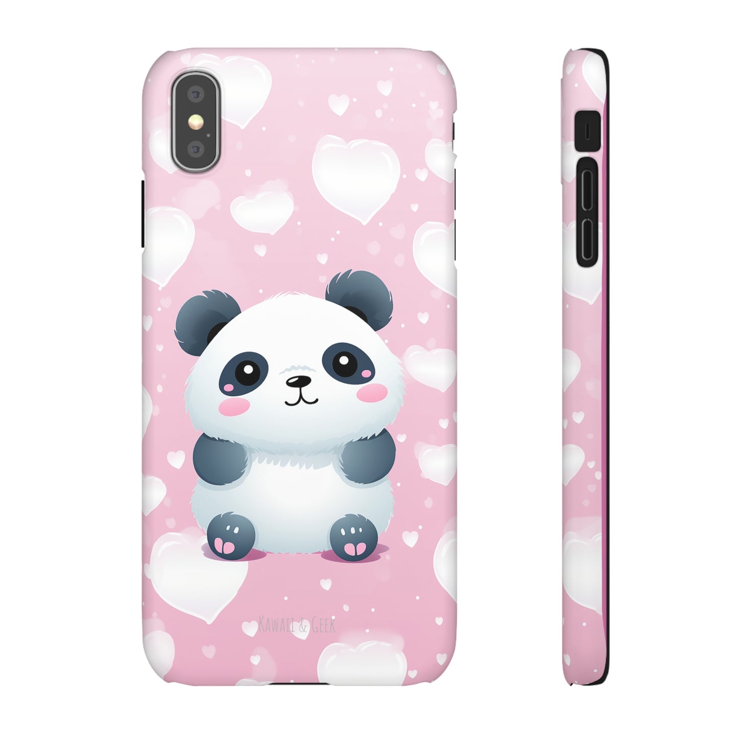 Cute Panda & Hearts Premium Phone Case