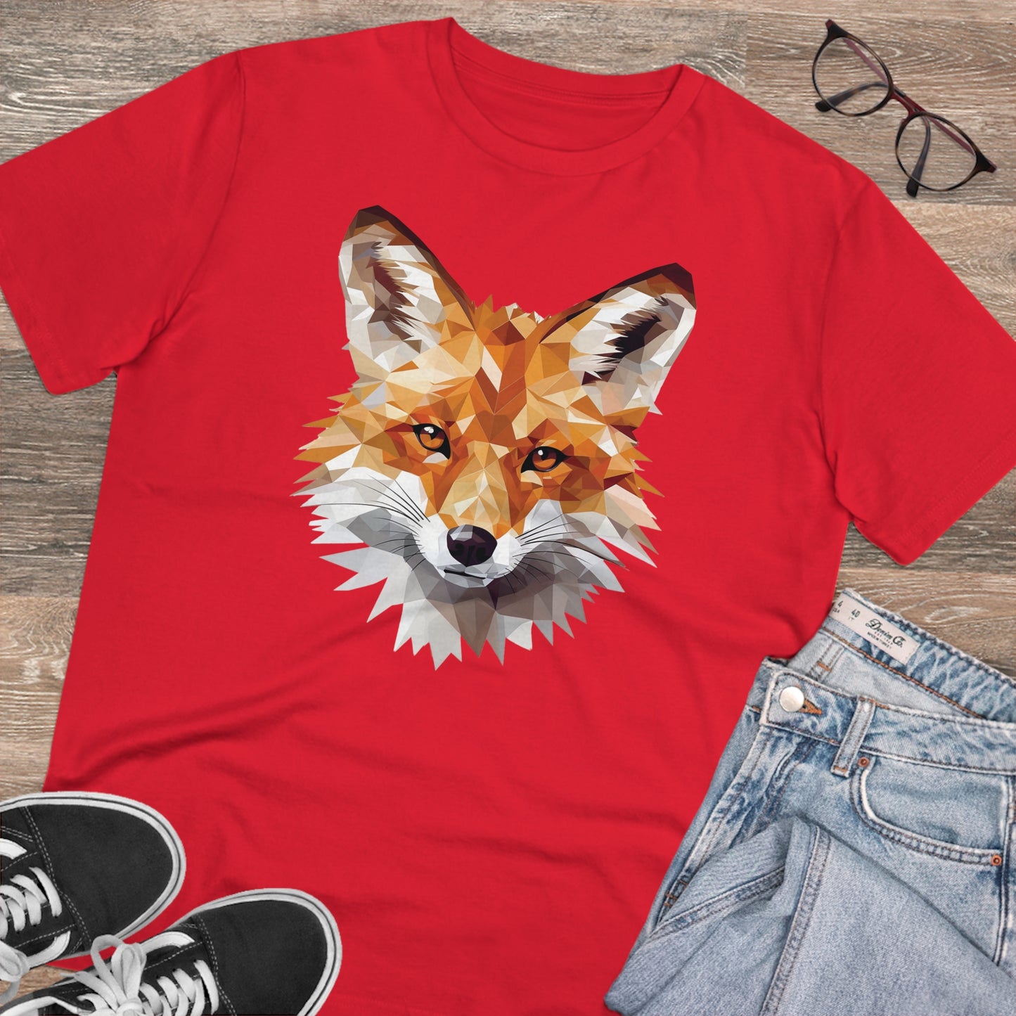 Fox Polygonal T-Shirt - Embrace Sly Charm