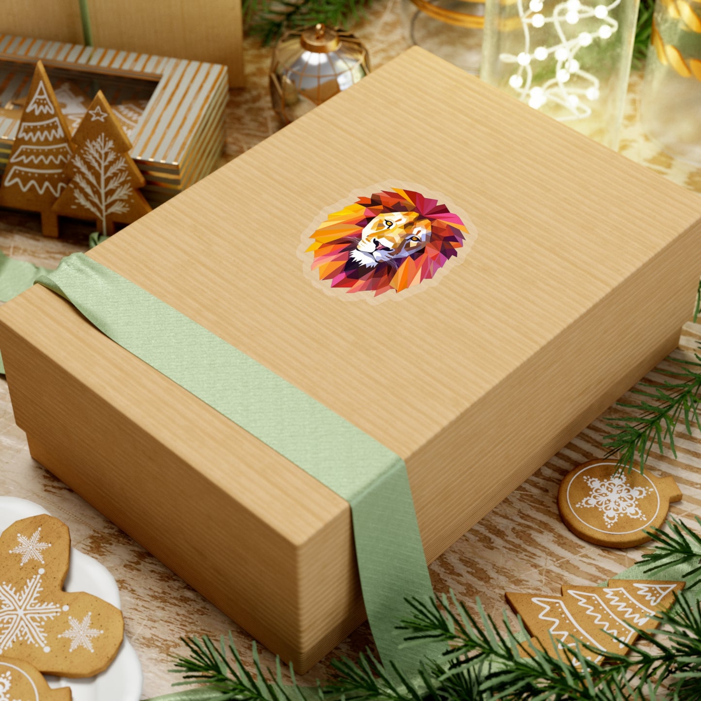 Lion Sticker - Roar with Geometric Majesty