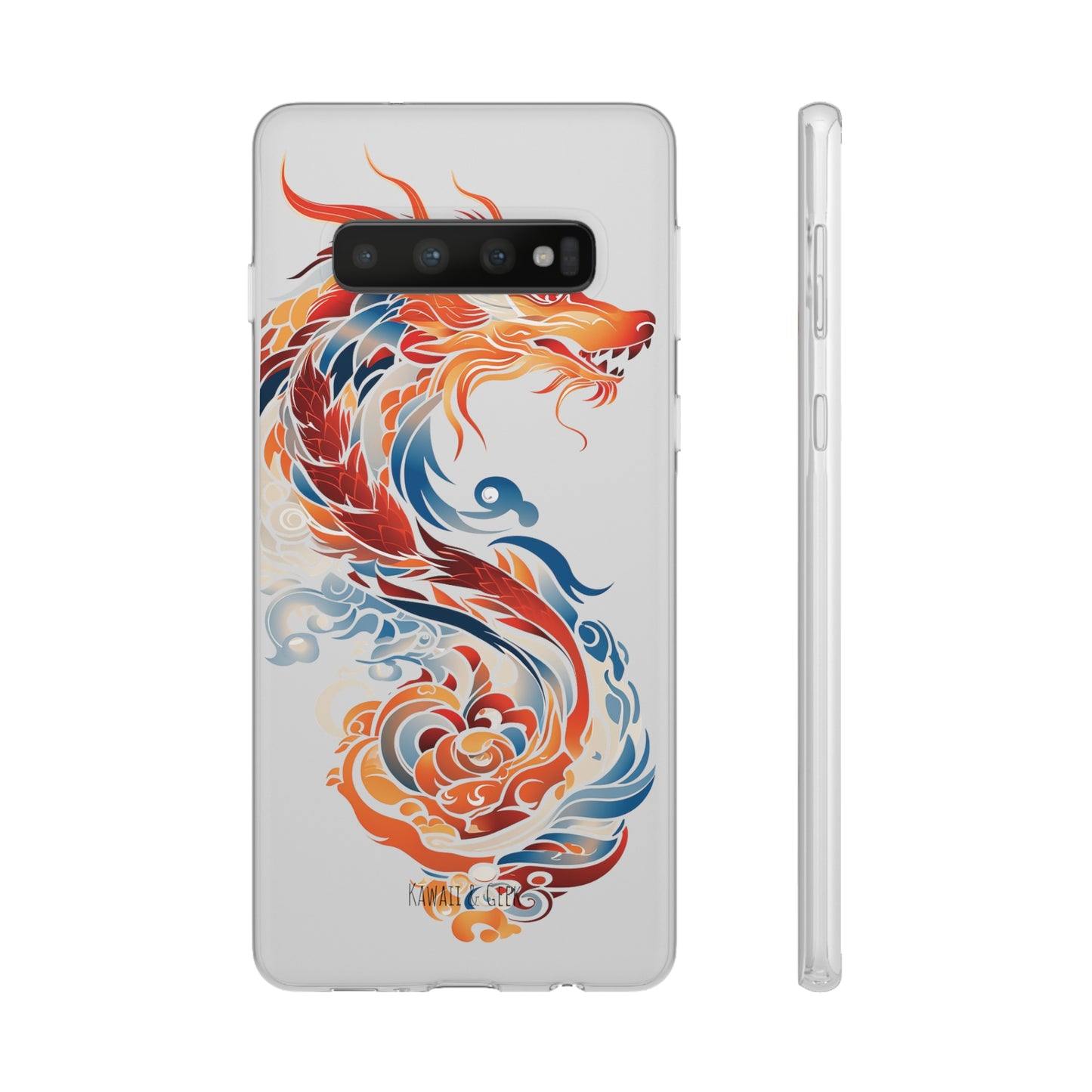 Elegant Chinese Ink Dragon Flexi Transparent Phone Case