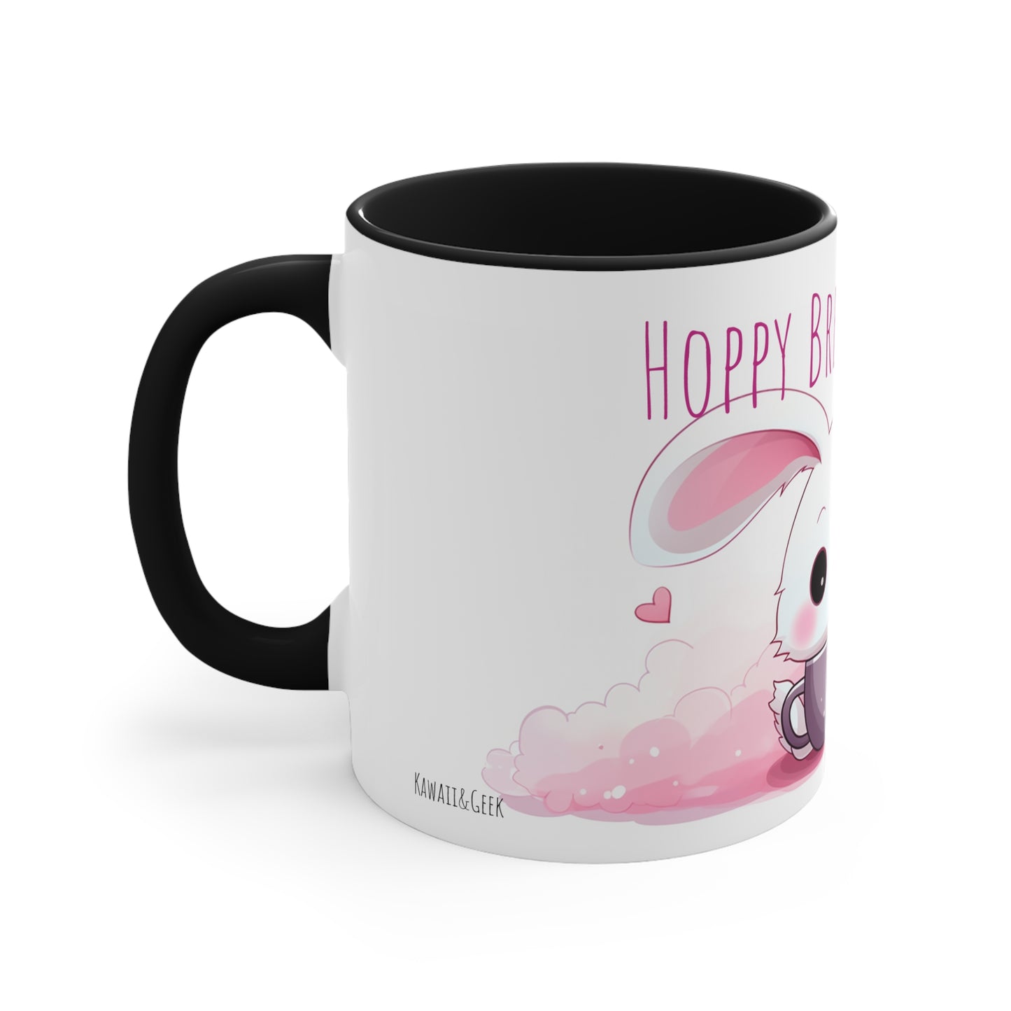 Kawaii Bunny Coffee Mug : "Hoppy Brew-tiful Day"