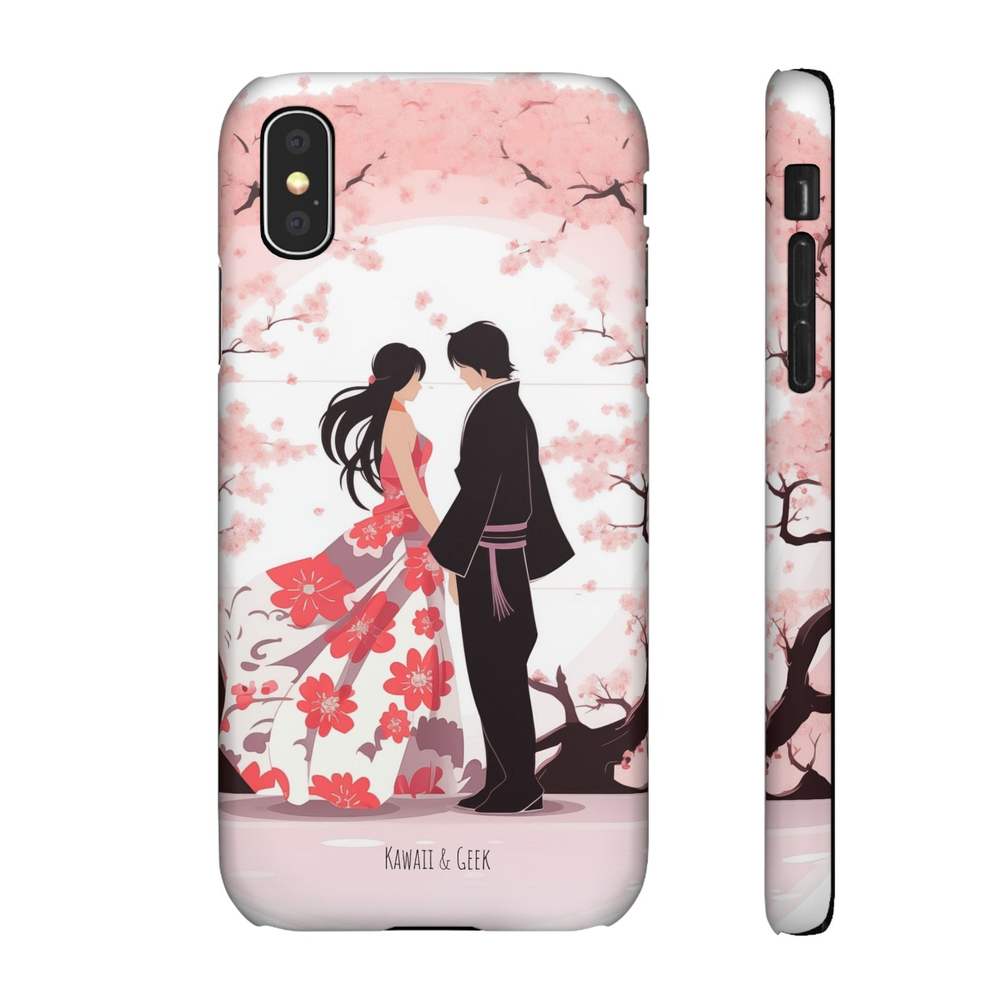 Japanese Blossom Love Premium Phone Case - Valentine's Cherry Tree Design