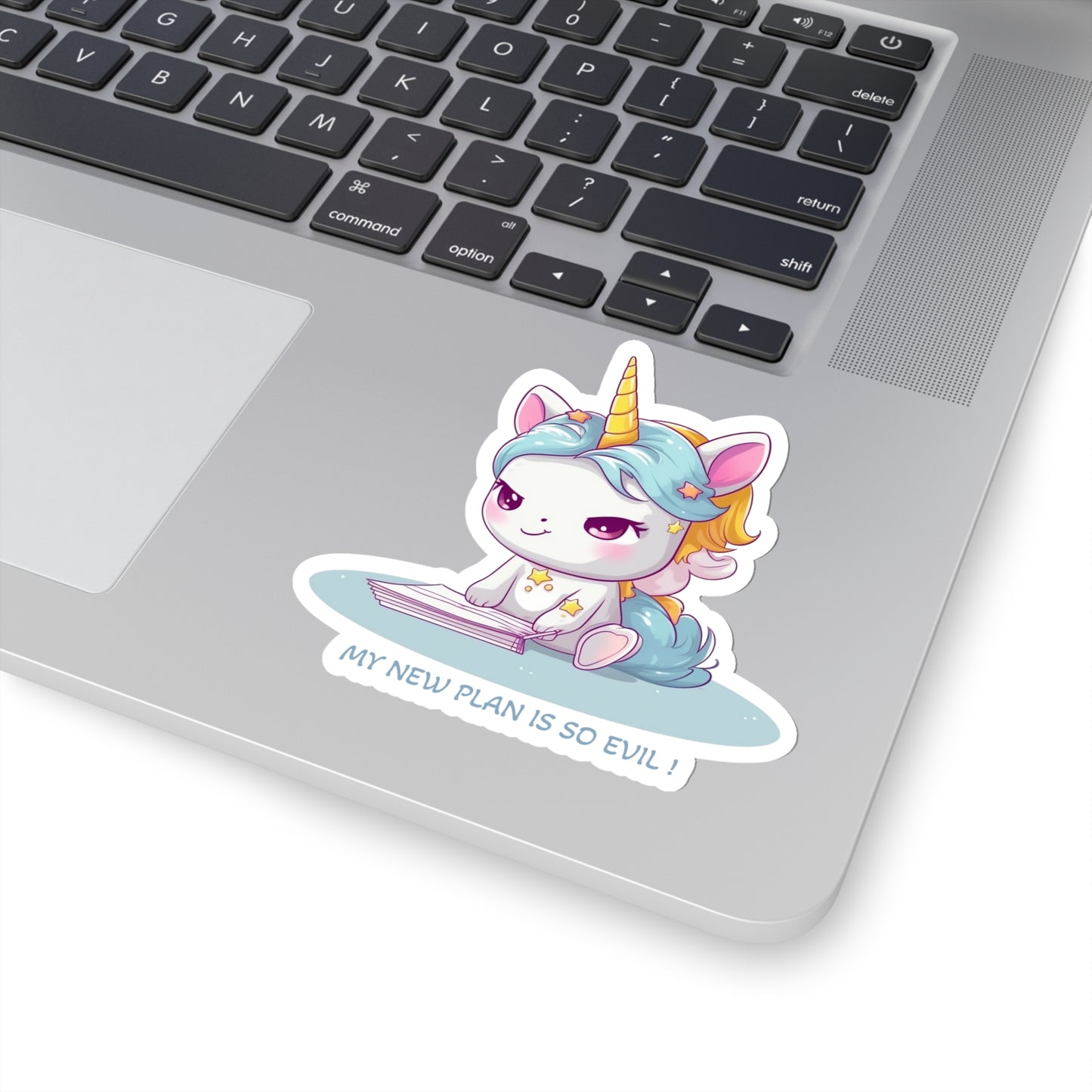 Kawaii and Bad Unicorn Sticker - Add a Playfully Mischievous Touch to Your World