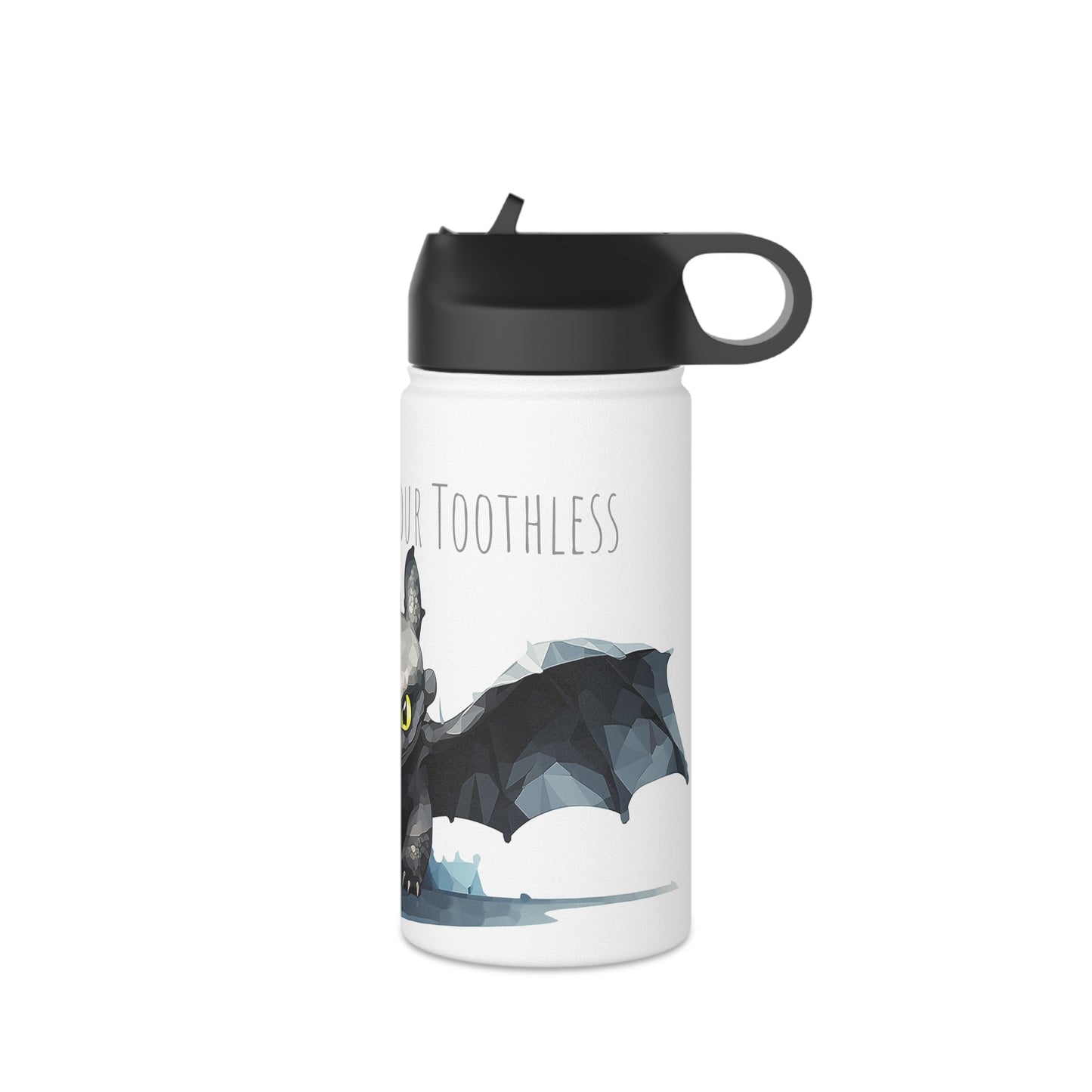 Geometric Toothless: Stainless Steel Dragon Trainer Bottle