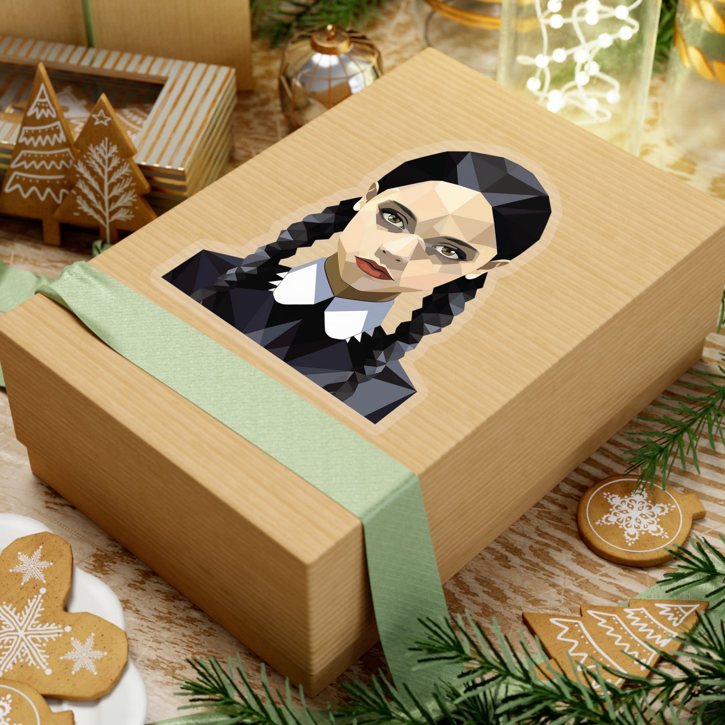Wednesday Addams Geometric Sticker - Embrace Dark Elegance