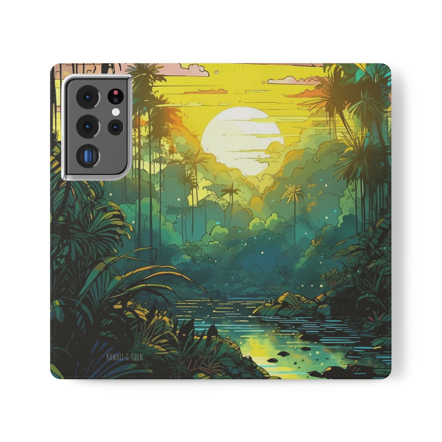 Rainforest at Sunset Flip Phone Case - Capture the Serenity of Nature on Your Device