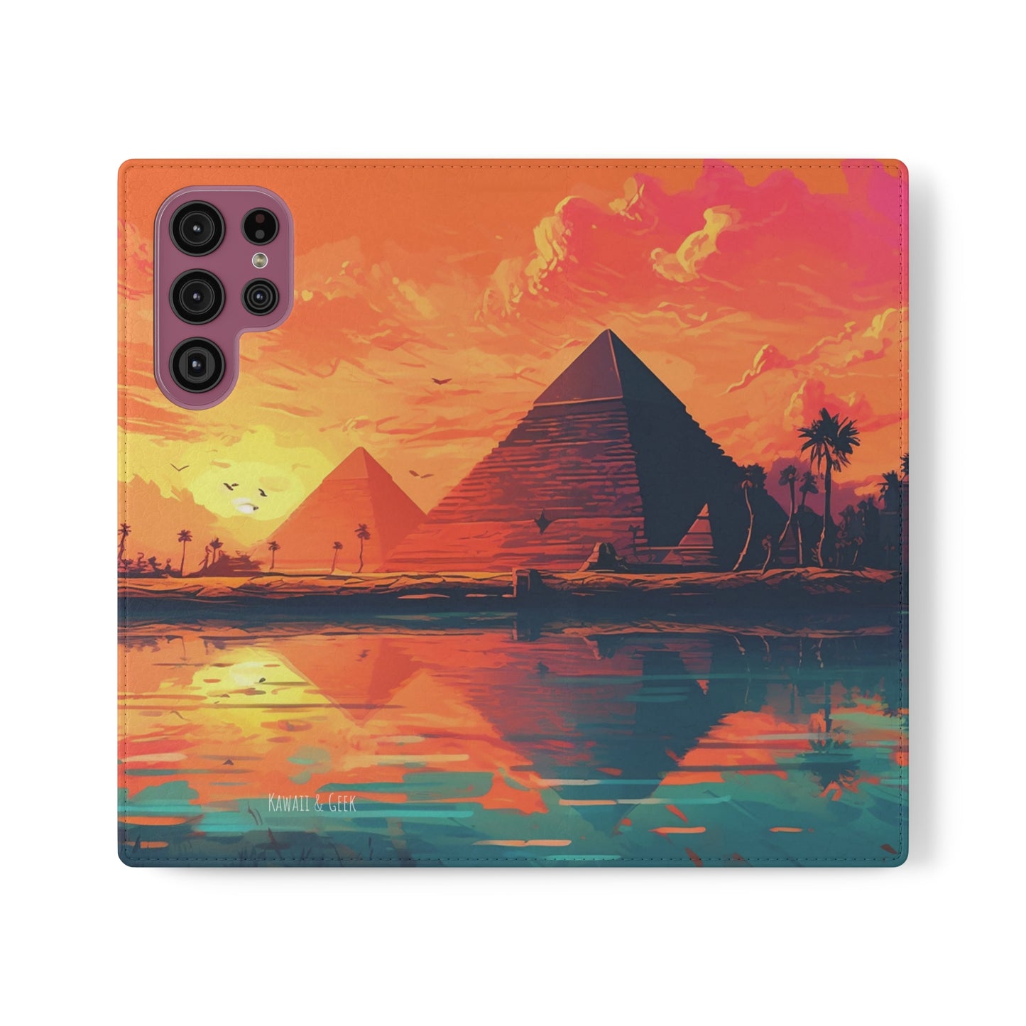 Egyptian Pyramid at Sunset Flip Phone Case - Carry the Mystique of Ancient Egypt with You