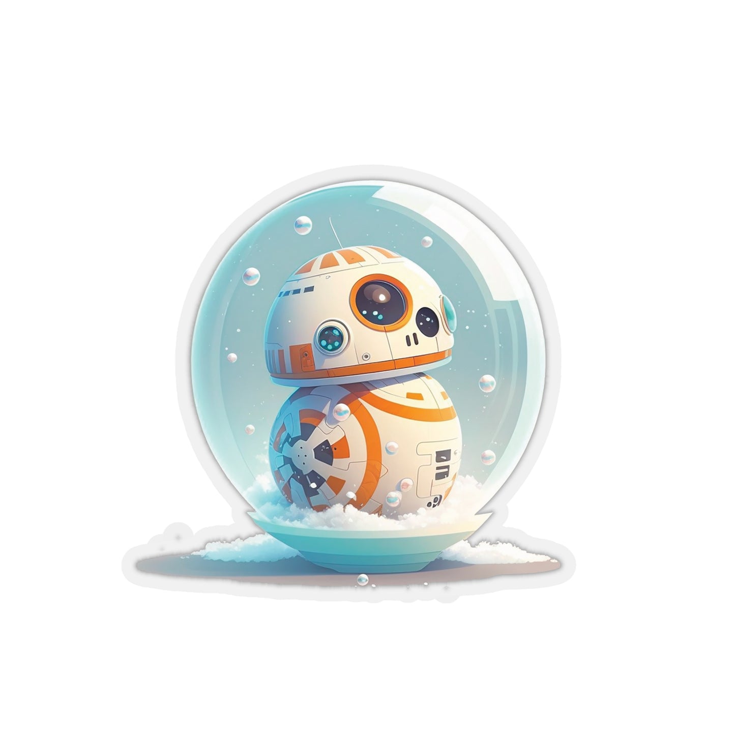 Cute BB8 in Snowball Sticker - Add Some Playful and Adorable Style to Your Tech - Star Wars