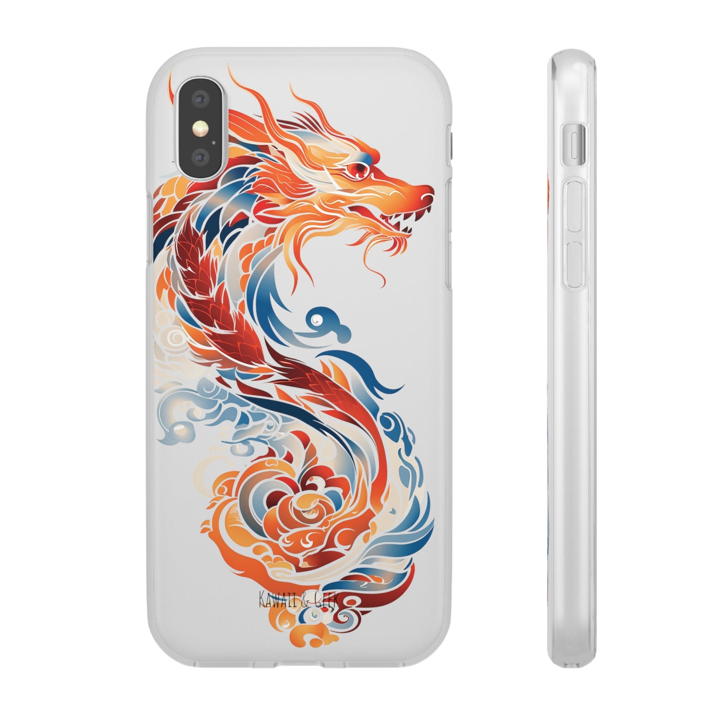 Elegant Chinese Ink Dragon Flexi Transparent Phone Case