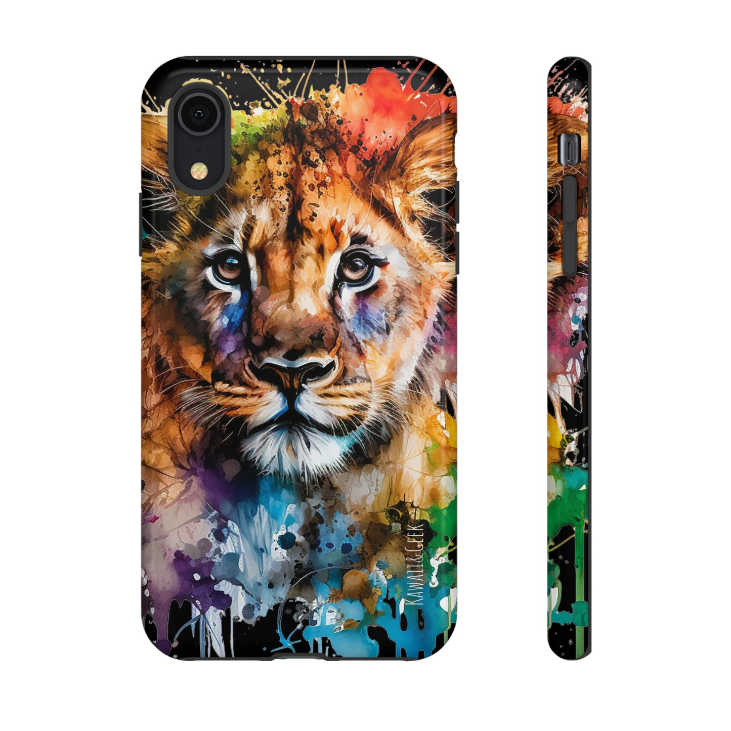 Watercolor Lion Cub Tough Phone Case - iPhone 15 compatible