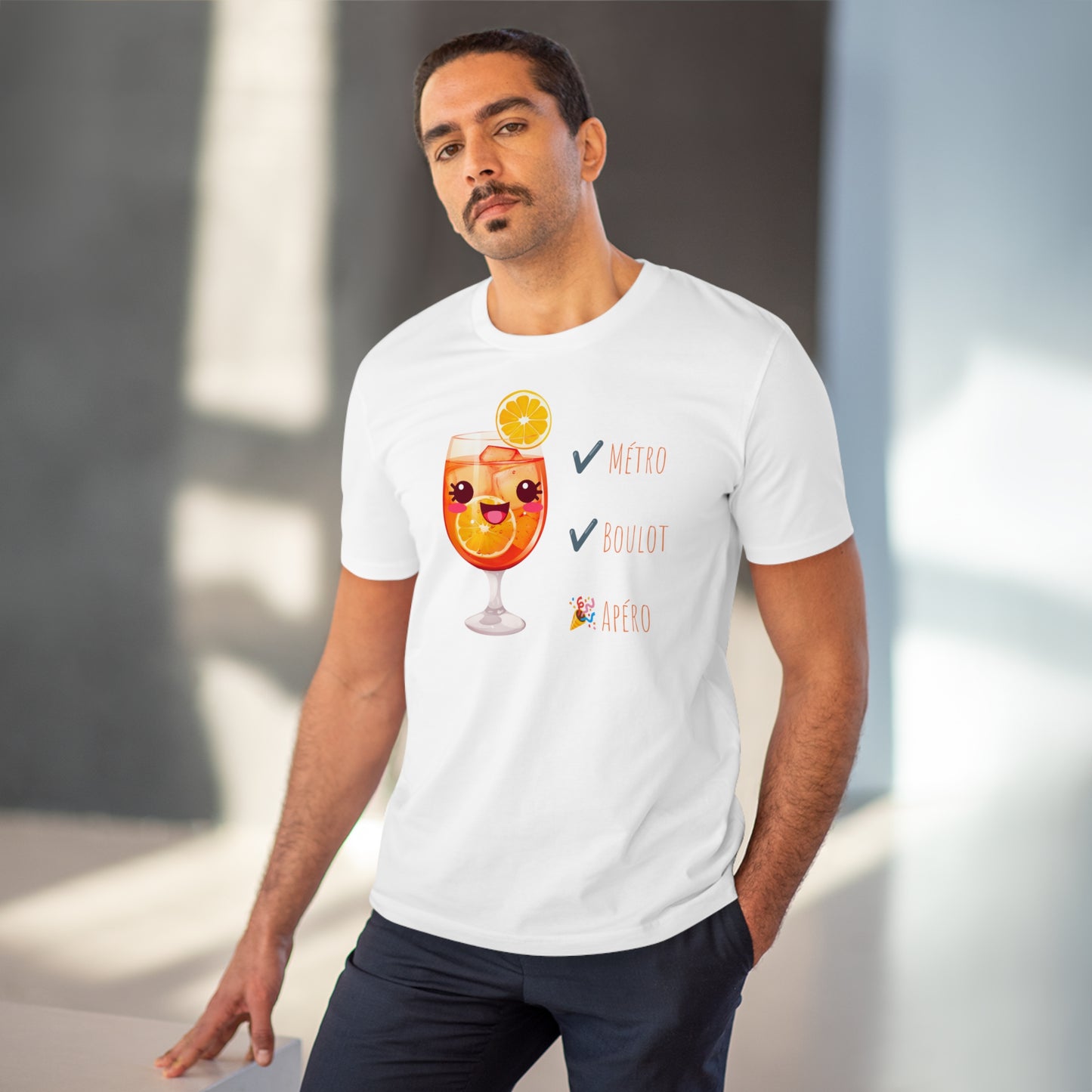 Cute Cocktail Glass T-shirt - Métro, Boulot, Apéro