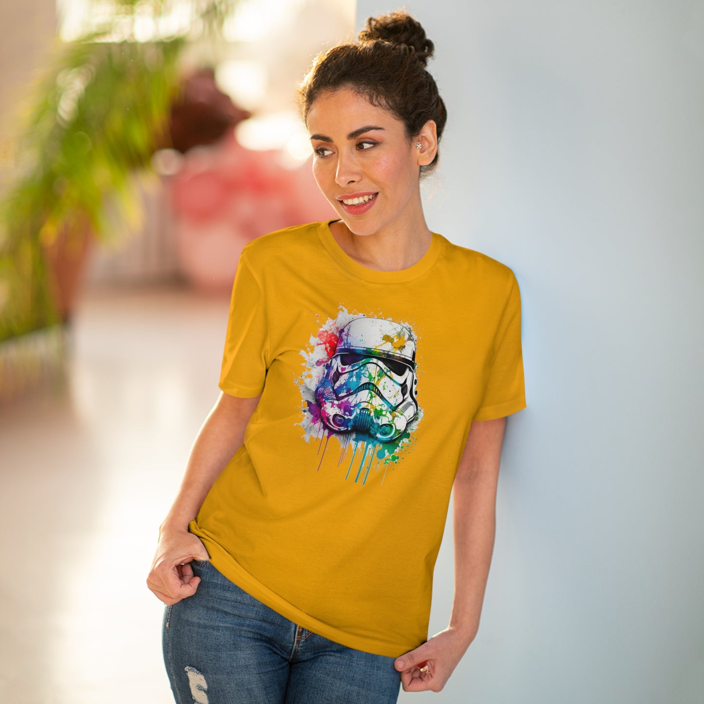 Storm Trooper in Watercolor Style Organic Unisex T-Shirt - Add Some Unique and Eco-Friendly Style to Your Wardrobe