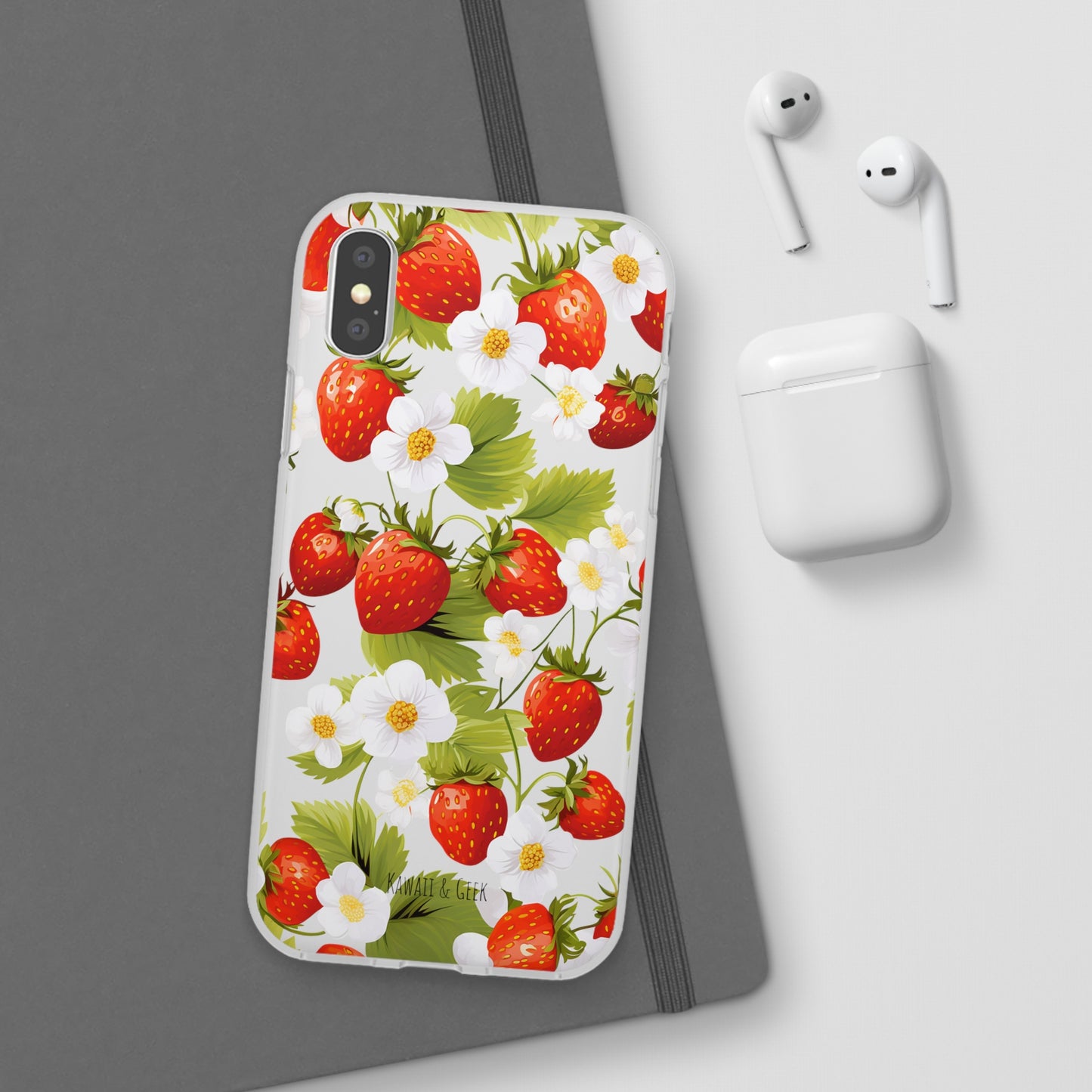 Strawberries & Florals Flexi and Transparent Phone Case