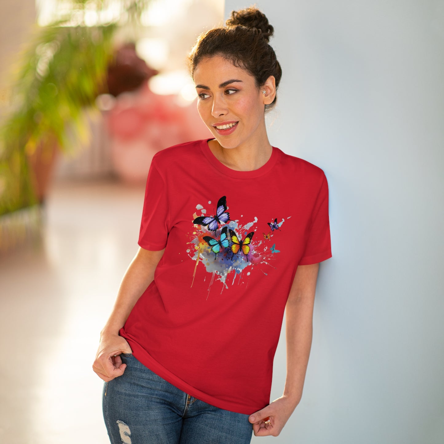 Butterflies Eco-Friendly T-Shirt - Embrace Nature's Vibrant Beauty in Watercolor Style