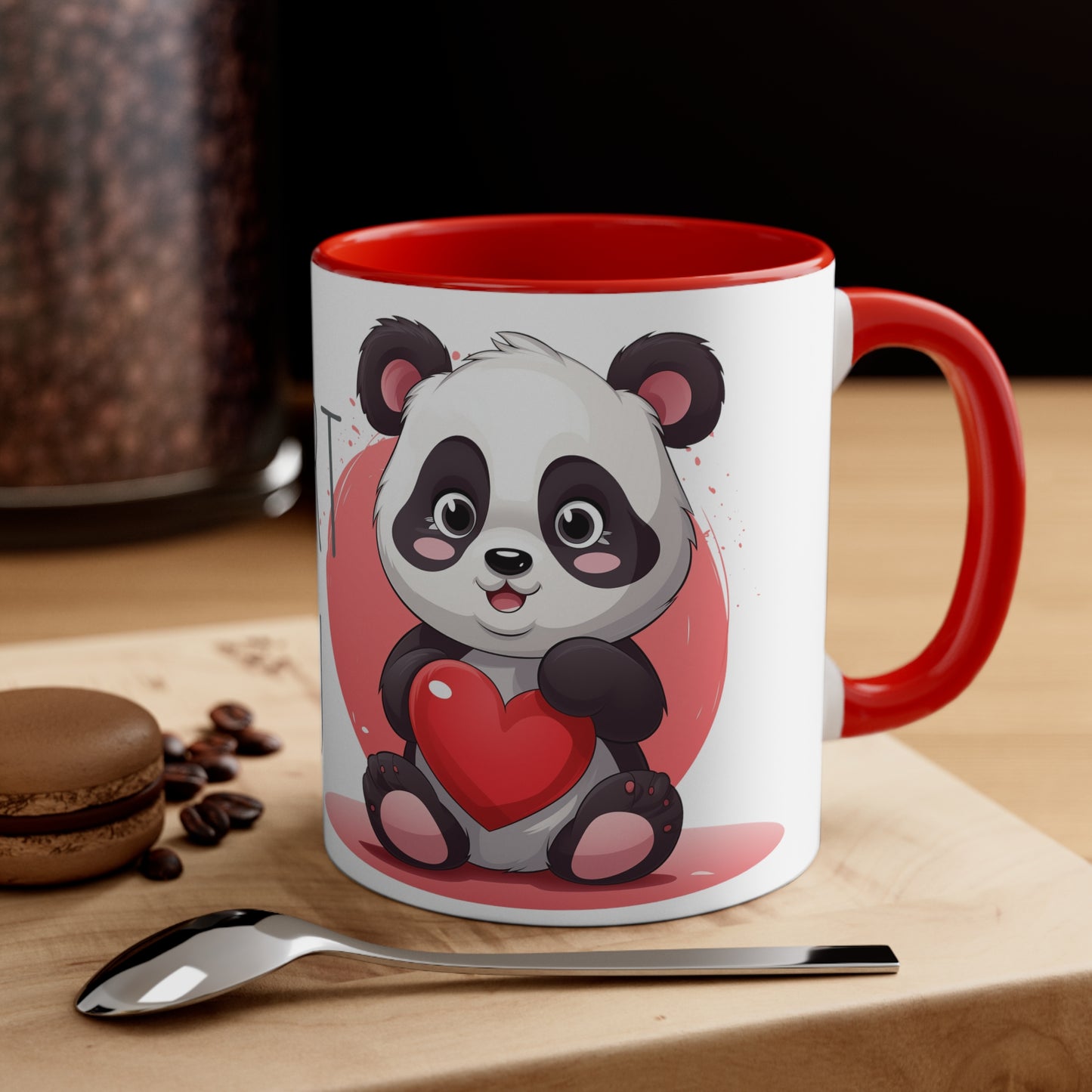 Panda Heart Mug - 11oz Bicolor 'My Heart to You' Cup - Valentine's Day