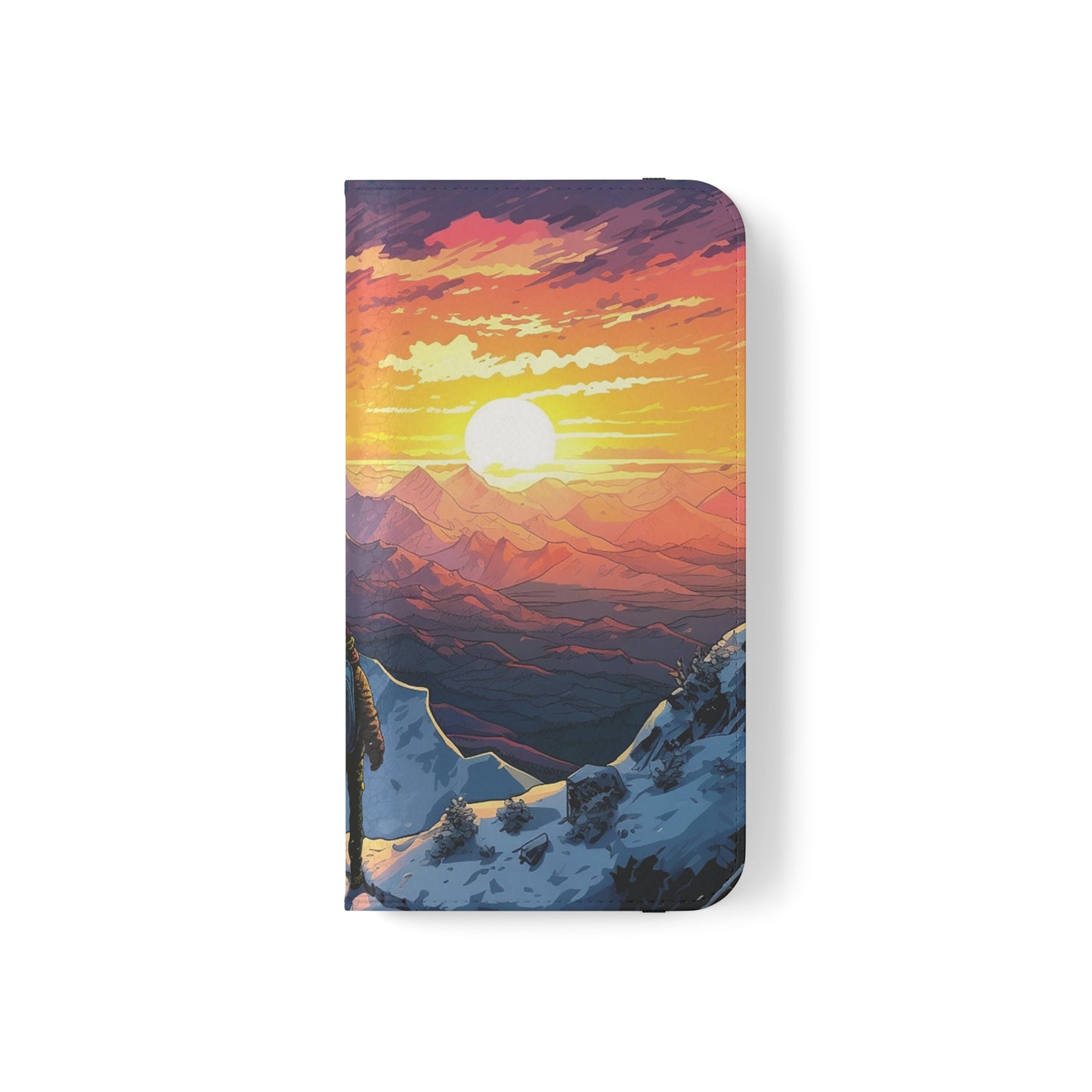 Snowy Mountain Landscape Sunset Flip Phone Case - Embrace the Beauty of Nature on Your Device