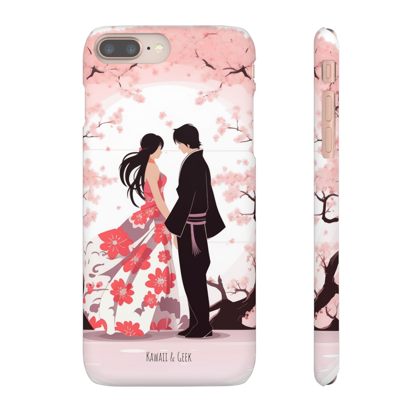 Japanese Blossom Love Premium Phone Case - Valentine's Cherry Tree Design