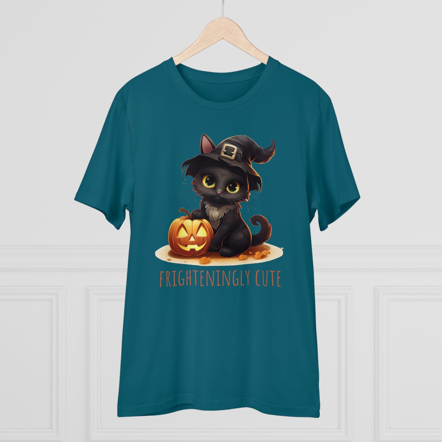 Frighteningly Cute: Halloween Black Cat Eco-Friendly T-shirt