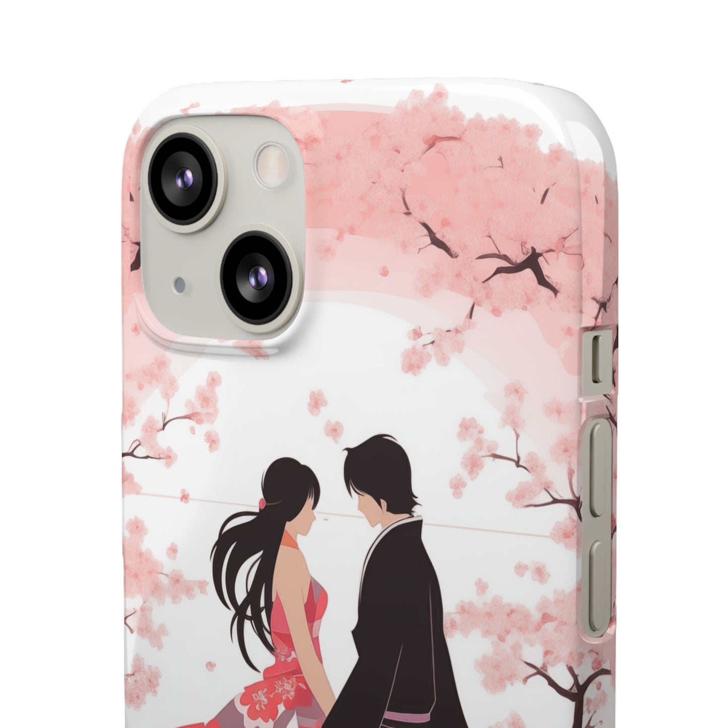 Japanese Blossom Love Premium Phone Case - Valentine's Cherry Tree Design