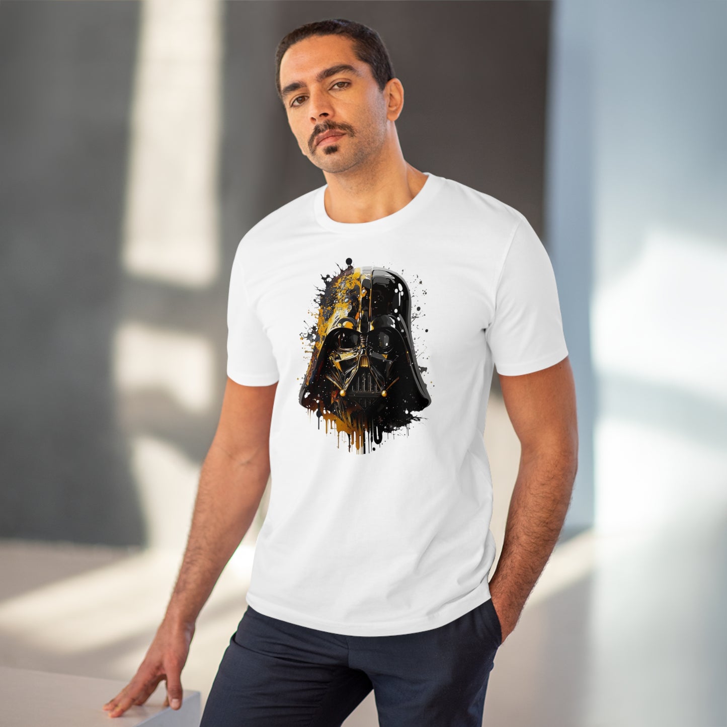 Darth Vader in Watercolor Style Eco-Friendly Unisex T-Shirt - Add Some Artistic and Sustainable Style to Your Wardrobe