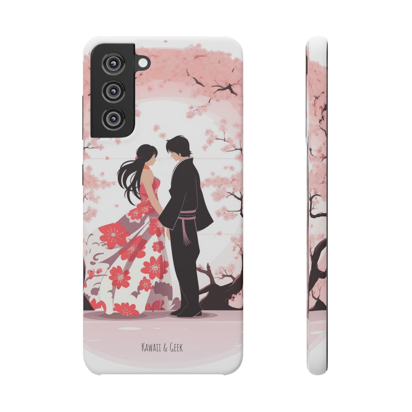 Japanese Blossom Love Premium Phone Case - Valentine's Cherry Tree Design