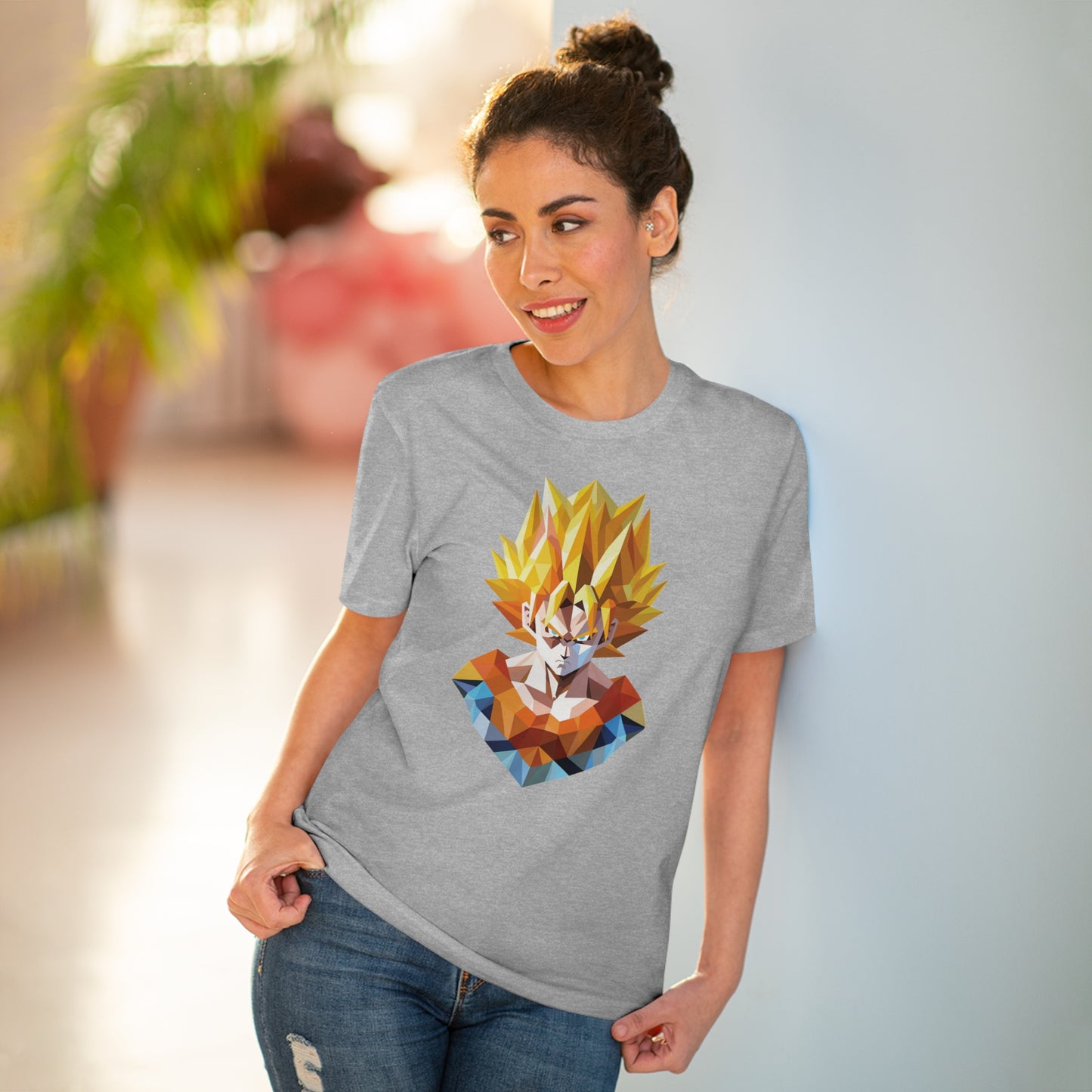 San Goku Super Saiyan Polygonal T-Shirt - Embrace Legendary Power