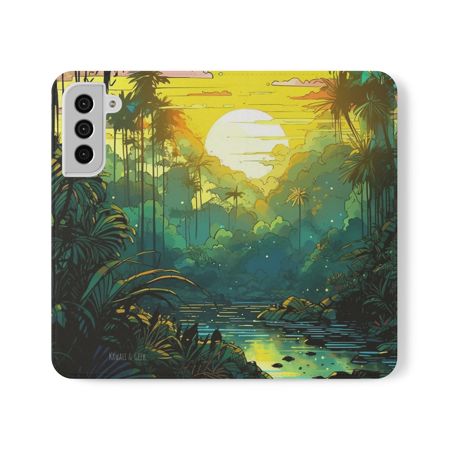 Rainforest at Sunset Flip Phone Case - Capture the Serenity of Nature on Your Device
