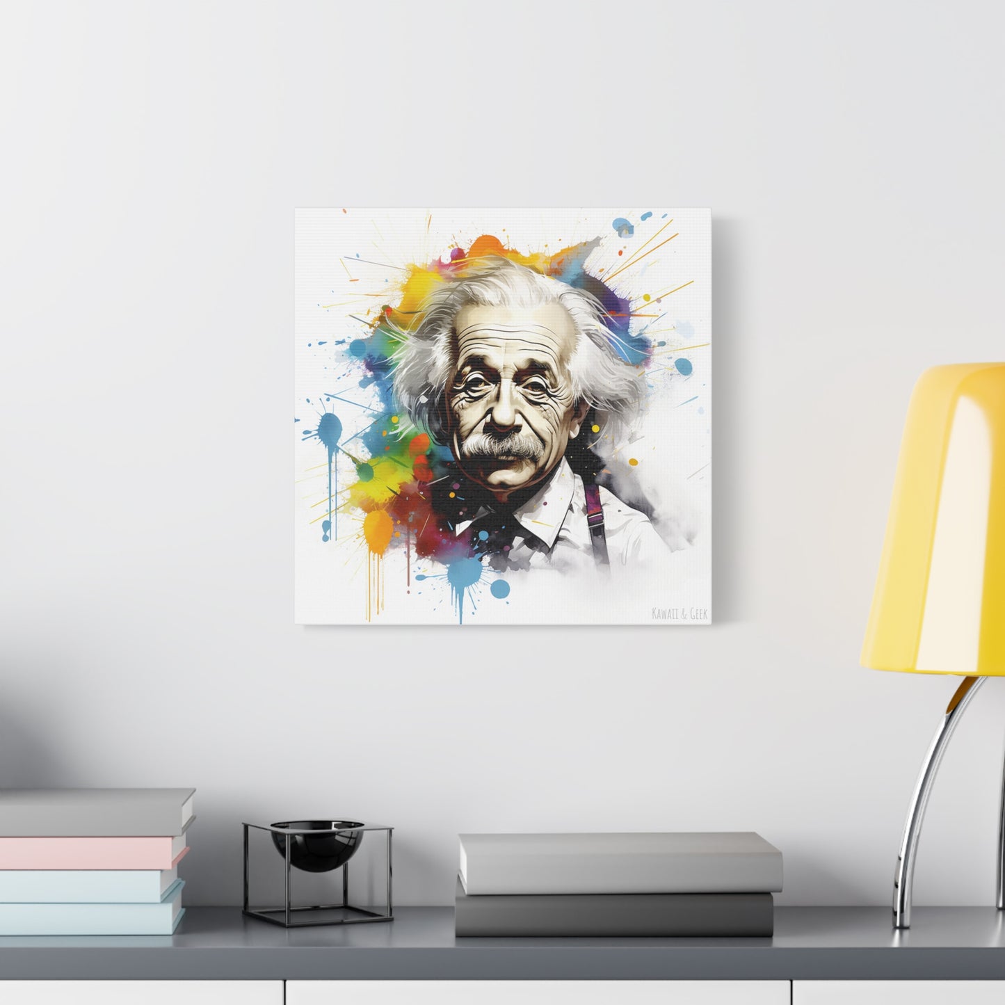 Albert Einstein: Vivid Watercolor Cotton Canvas