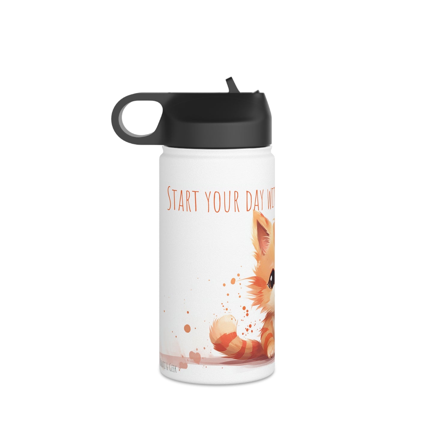 Cute cat Stainless Steel Bottle: Cat & Drink Delight, Purr-fect Morning