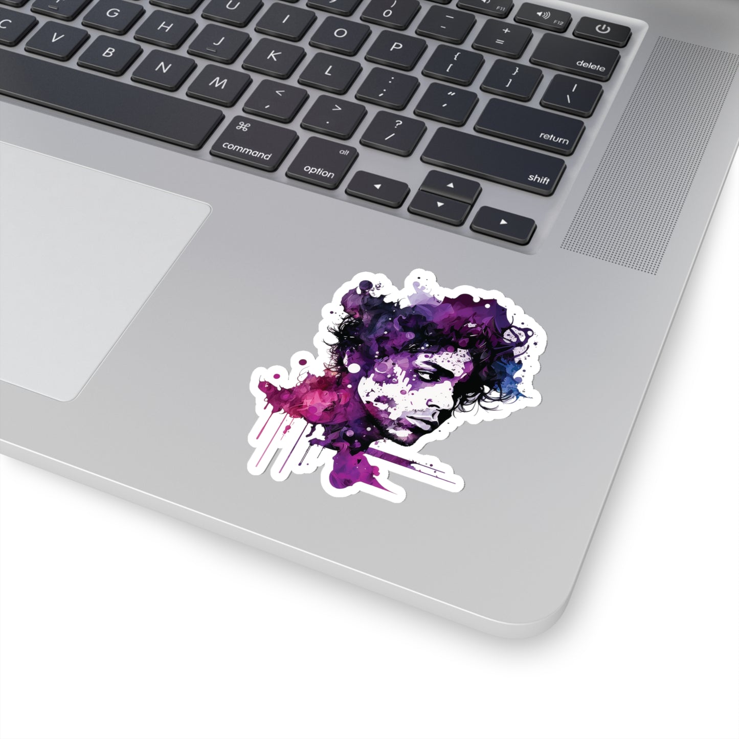 Prince - Love Symbol in Purple Rain Watercolor Style Sticker - Add Some Musical and Colorful Style to Your Tech