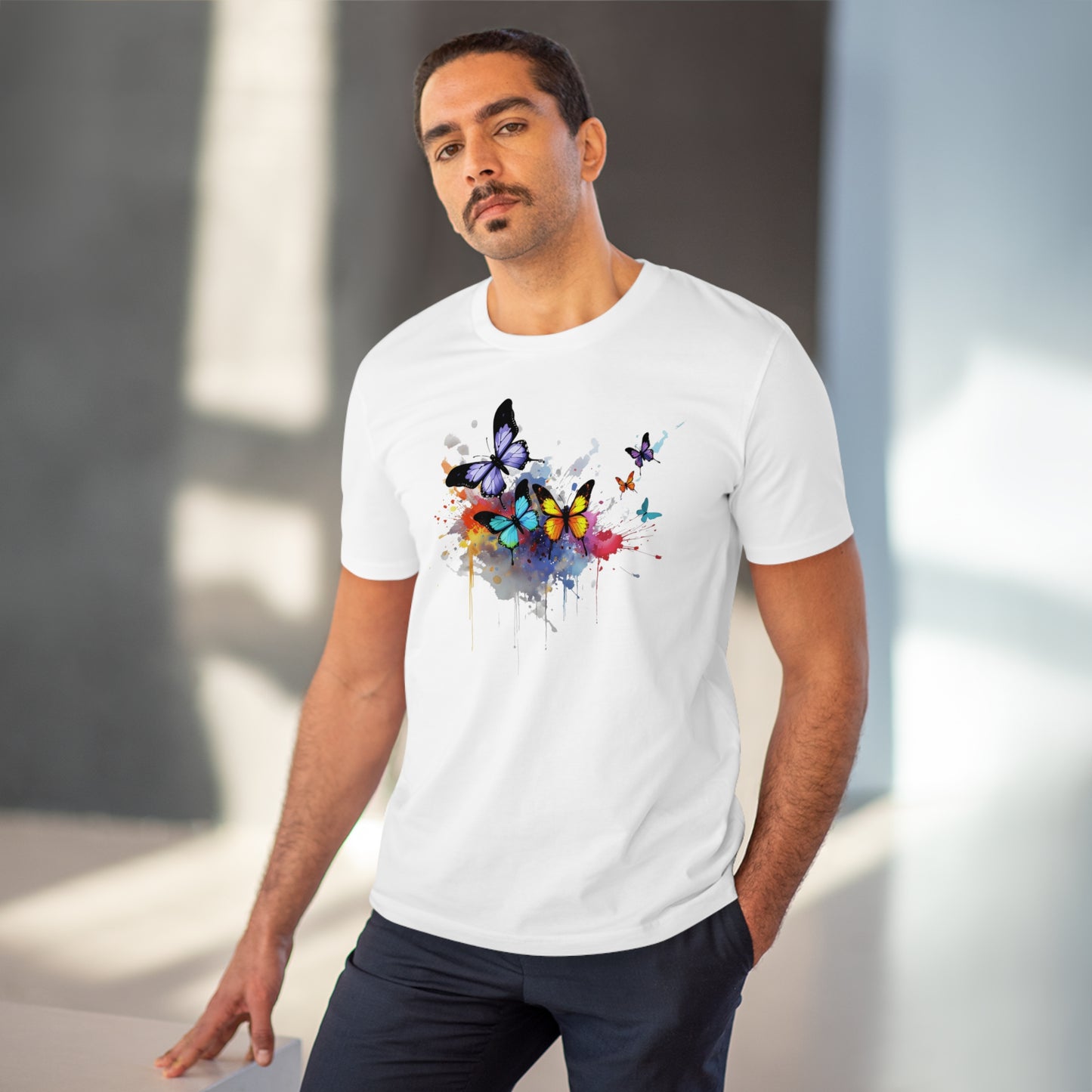 Butterflies Eco-Friendly T-Shirt - Embrace Nature's Vibrant Beauty in Watercolor Style