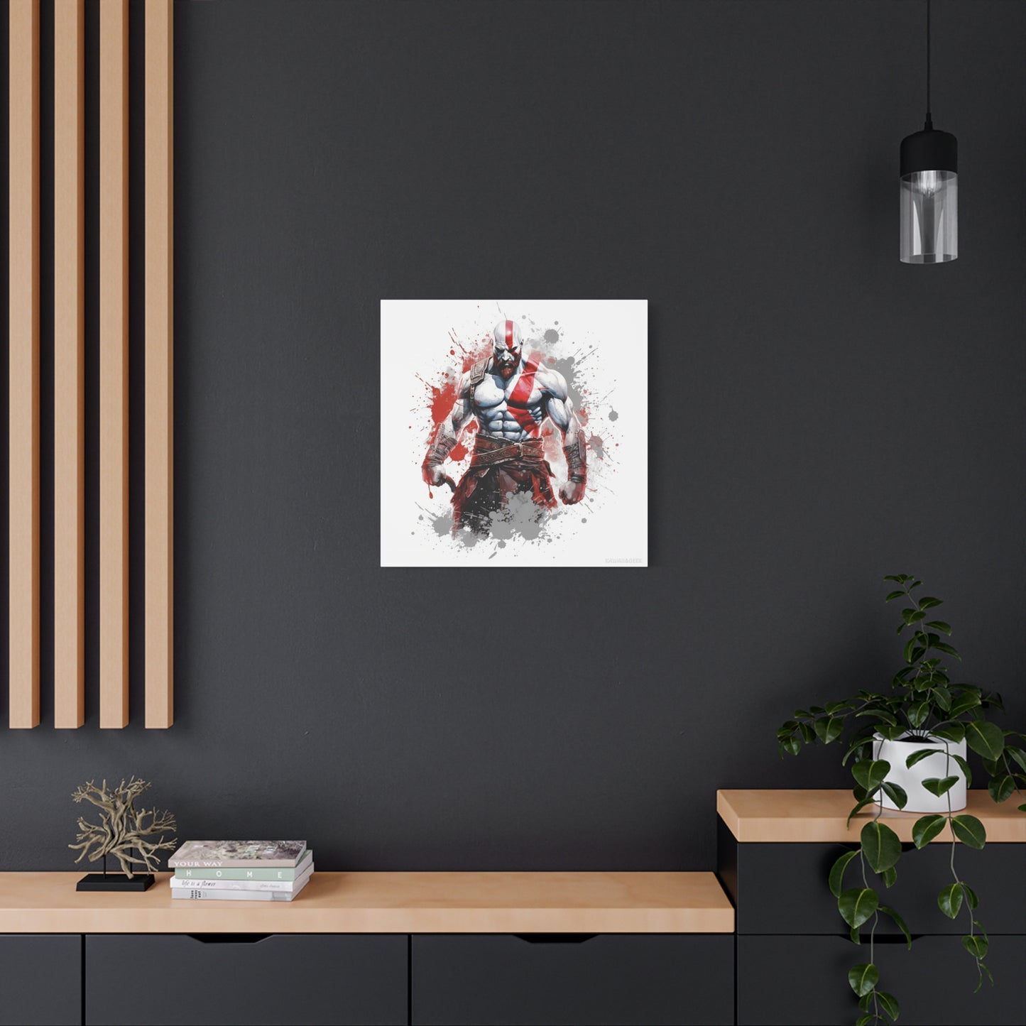 Kratos Canvas - Showcase the Fierce Warrior in Artistic Splendor - God of War