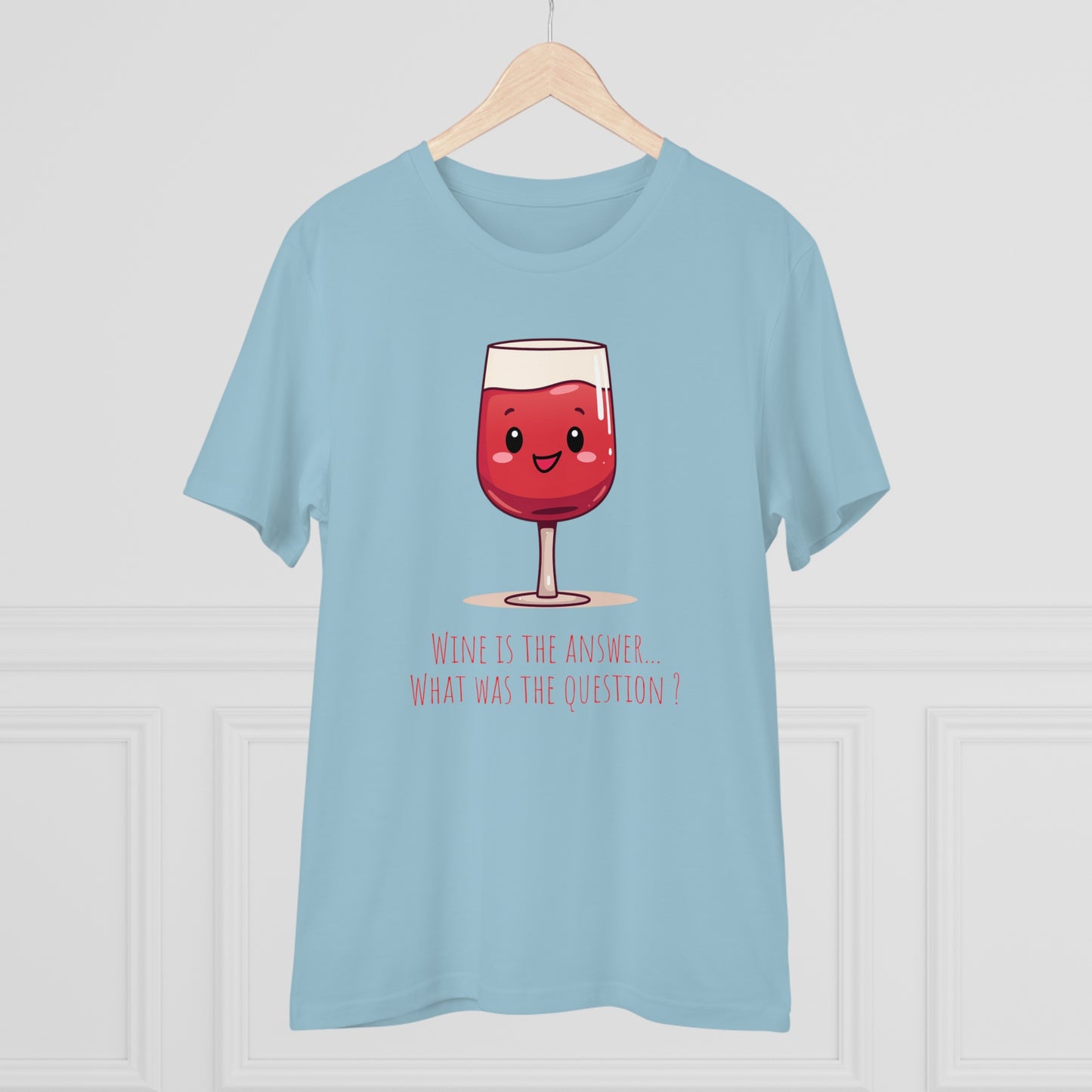 Eco-Friendly 'Wine is the Answer' T-Shirt - Cute Red Wine Design, Unisex